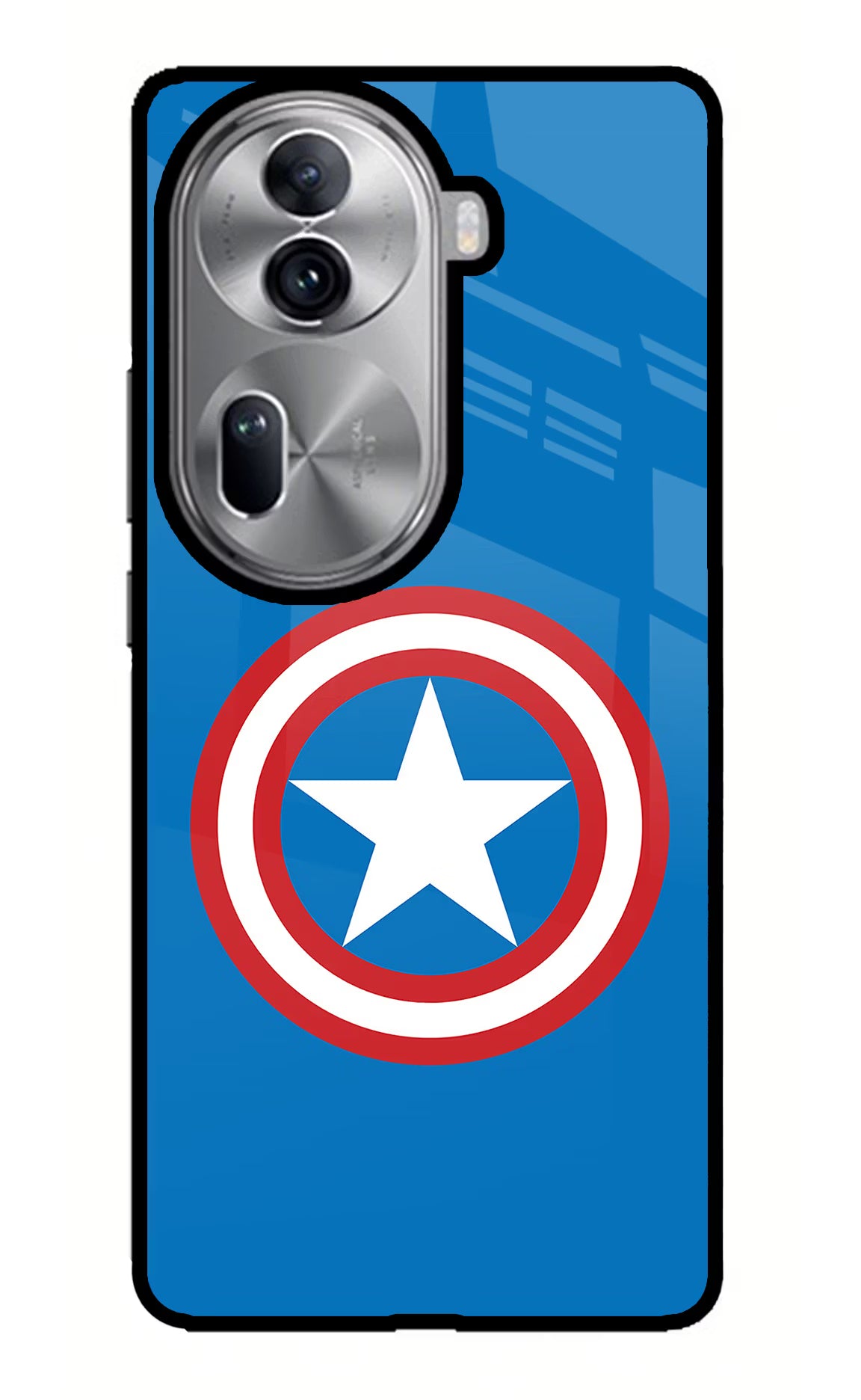 Captain America Logo Oppo Reno11 Pro 5G Glass Case - Captain America Logo Oppo Reno11 Pro 5G Glass Case Captain America Logo Oppo Reno11 Pro 5G Glass Case