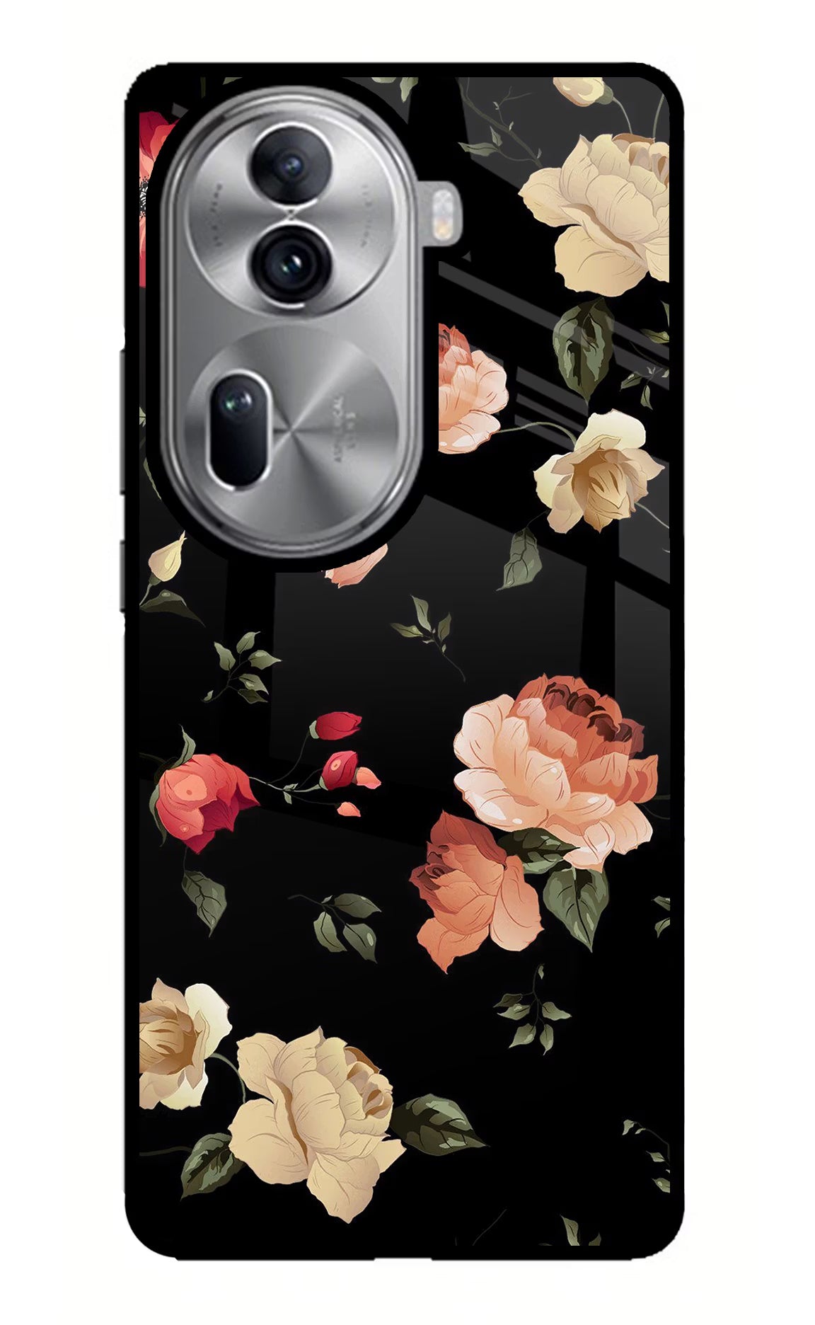 Flowers Oppo Reno11 Pro 5G Glass Case - Flowers Oppo Reno11 Pro 5G Glass Case Flowers Oppo Reno11 Pro 5G Glass Case