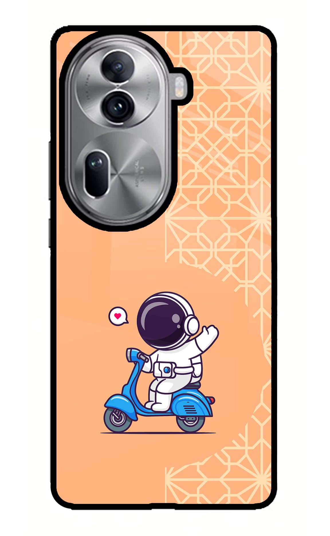 Cute Astronaut Riding Oppo Reno11 Pro 5G Glass Case - Cute Astronaut Riding Oppo Reno11 Pro 5G Glass Case Cute Astronaut Riding Oppo Reno11 Pro 5G Glass Case