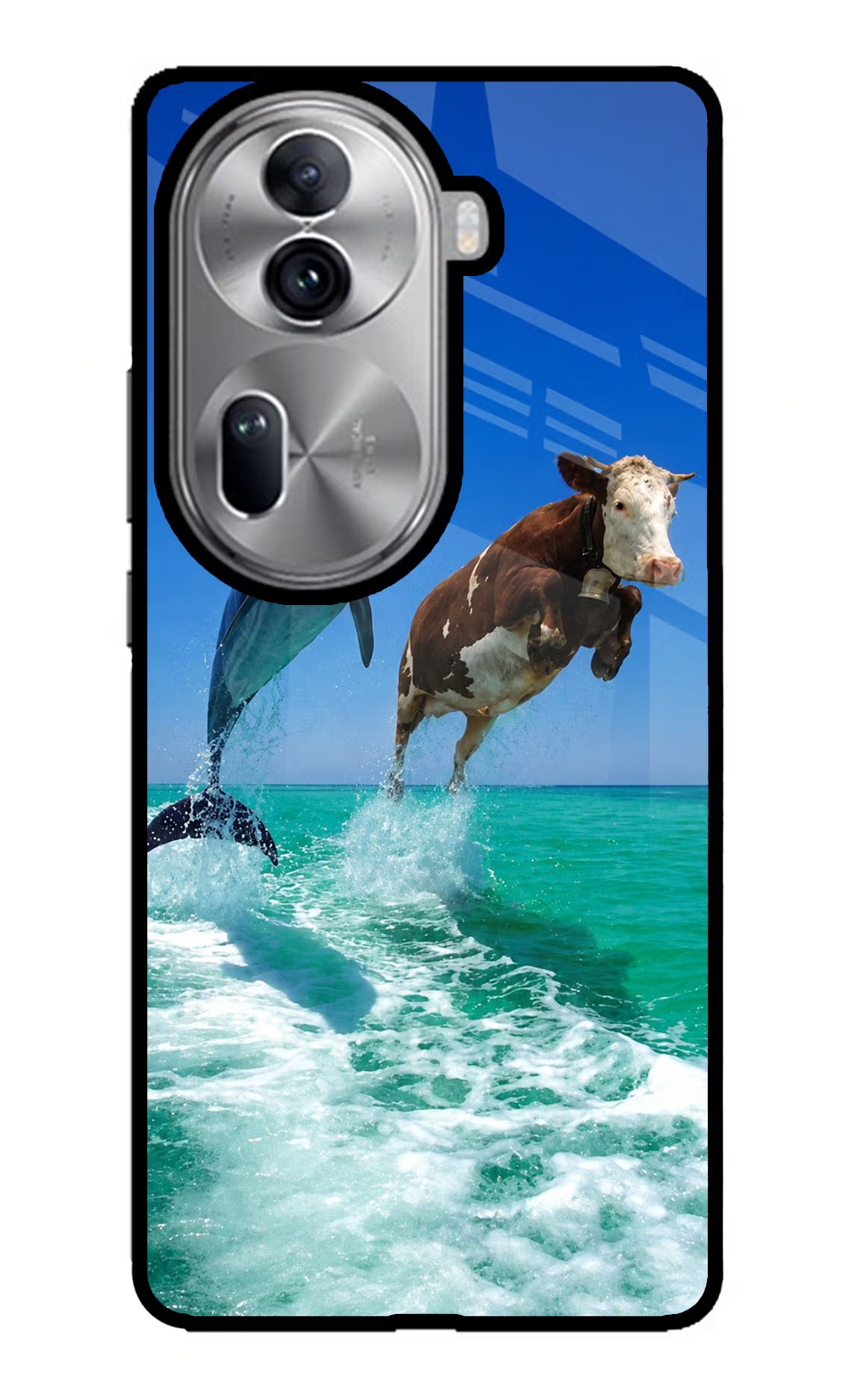 Dolphin vs Cow Oppo Reno11 Pro 5G Glass Case - Dolphin vs Cow Oppo Reno11 Pro 5G Glass Case Dolphin vs Cow Oppo Reno11 Pro 5G Glass Case
