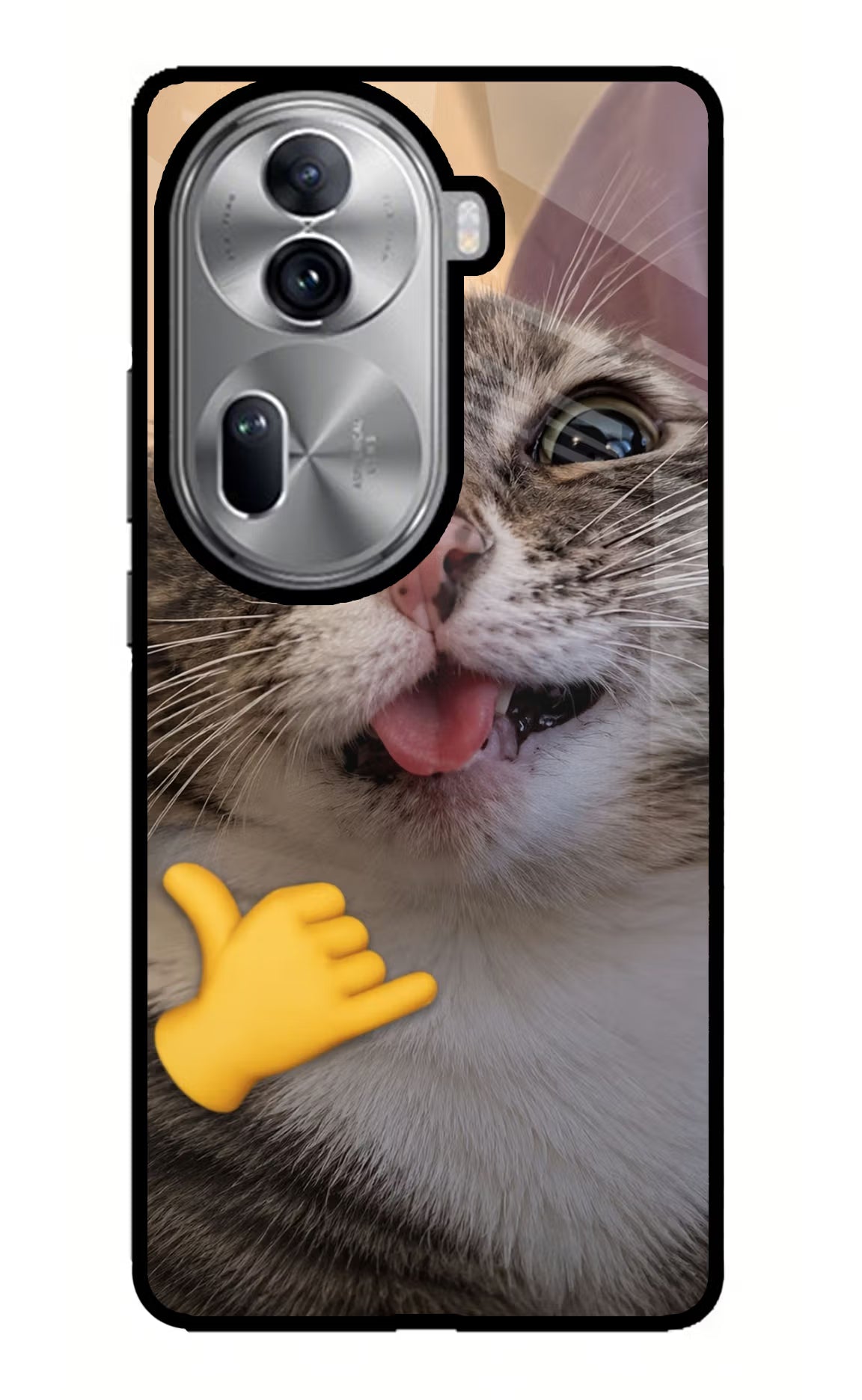 Silly Cat Call Oppo Reno11 Pro 5G Glass Case - Silly Cat Call Oppo Reno11 Pro 5G Glass Case Silly Cat Call Oppo Reno11 Pro 5G Glass Case