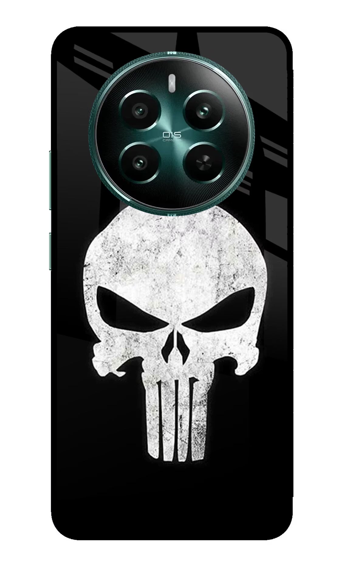 Punisher Skull Realme 12+ 5G Glass Case - Punisher Skull Realme 12+ 5G Glass Case Punisher Skull Realme 12+ 5G Glass Case