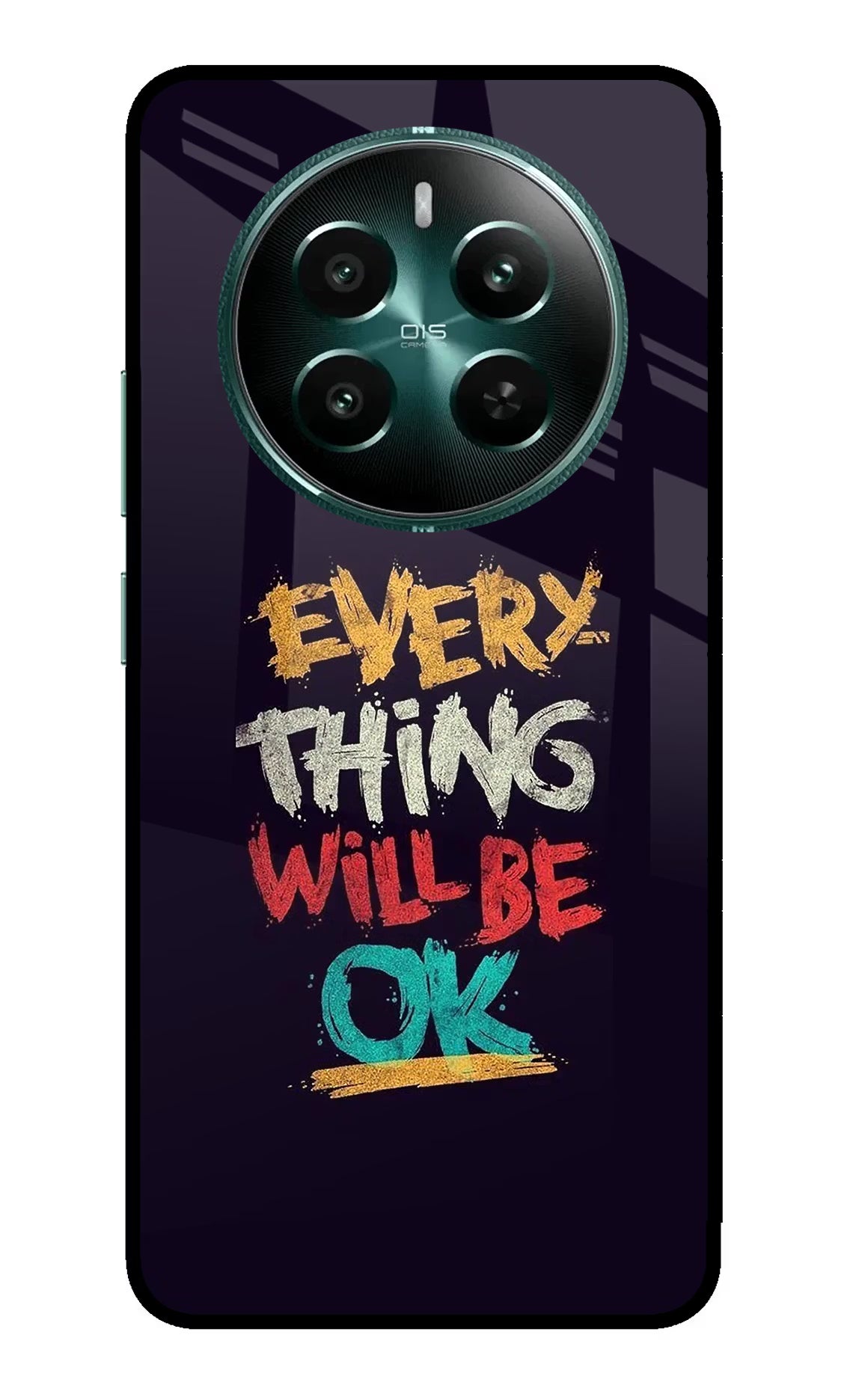 Everything Will Be Ok Realme 12+ 5G Back Cover - Everything Will Be Ok Realme 12+ 5G Glass Case Back Cover by Casekaro Everything Will Be Ok Realme 12+ 5G Glass Case Back Cover by Casekaro