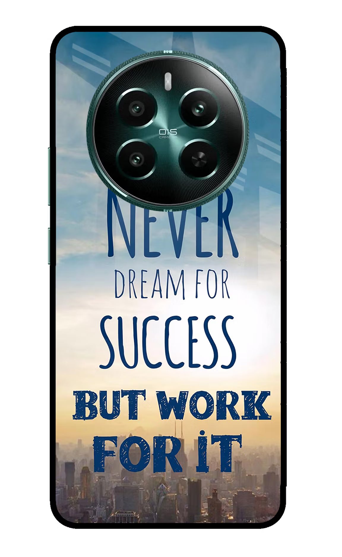 Never Dream For Success But Work For It Realme 12+ 5G Back Cover - Never Dream For Success But Work For It Realme 12+ 5G Glass Case Back Cover by Casekaro Never Dream For Success But Work For It Realme 12+ 5G Glass Case Back Cover by Casekaro