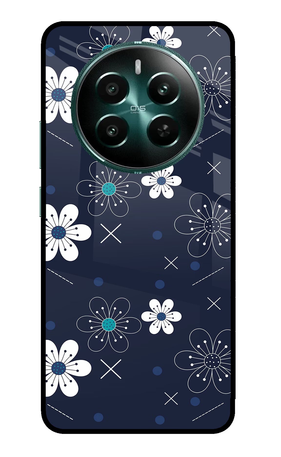 Flowers Realme 12+ 5G Glass Case - Flowers Realme 12+ 5G Glass Case Flowers Realme 12+ 5G Glass Case