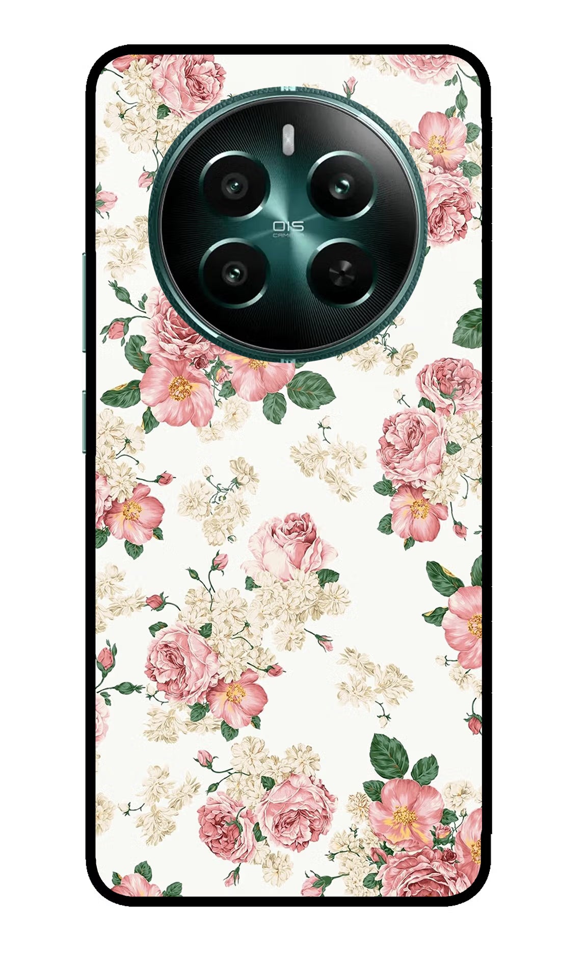 Flowers Realme 12+ 5G Back Cover - Flowers Realme 12+ 5G Glass Case Back Cover by Casekaro Flowers Realme 12+ 5G Glass Case Back Cover by Casekaro