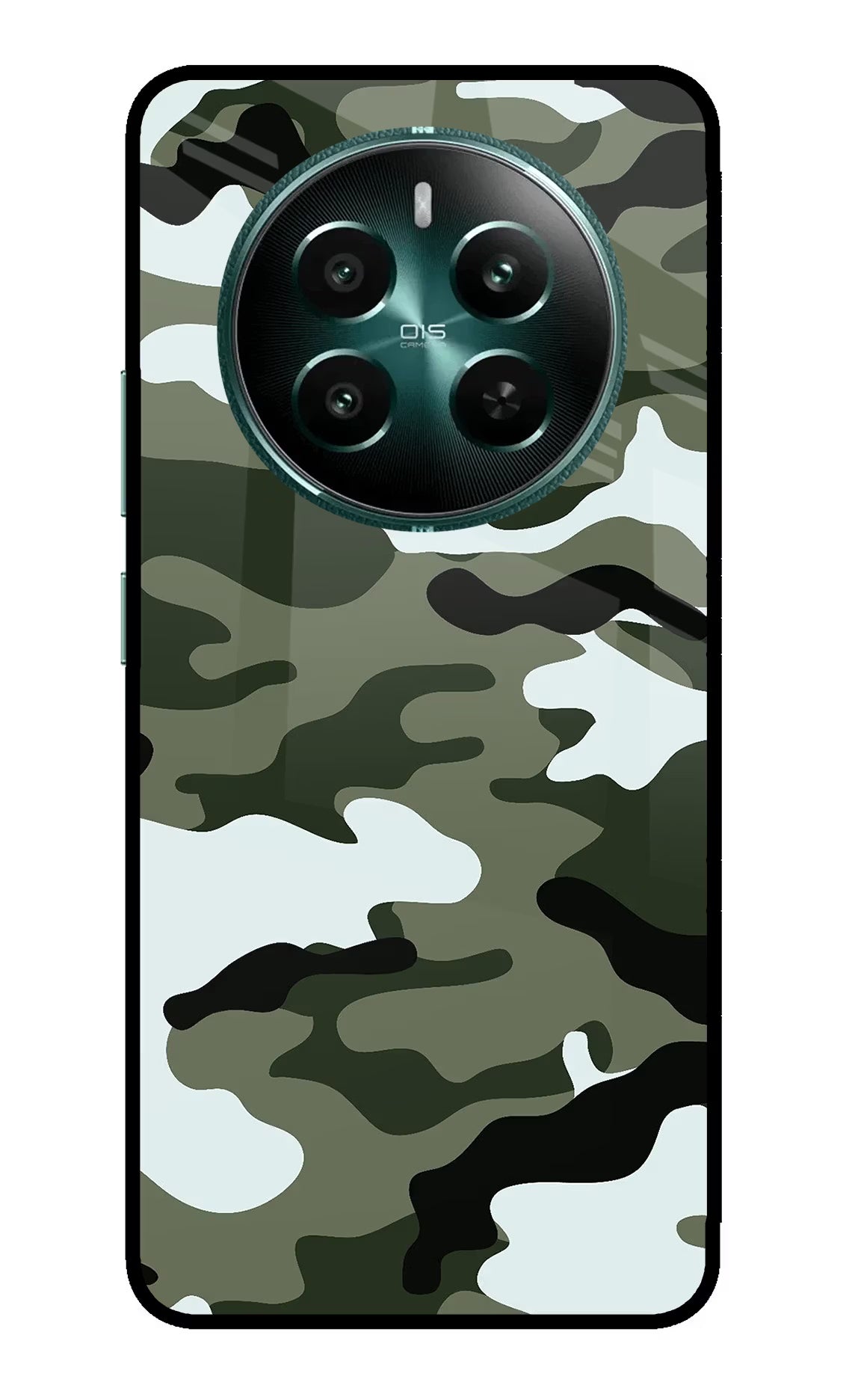 Camouflage Realme 12+ 5G Back Cover - Camouflage Realme 12+ 5G Glass Case Back Cover by Casekaro Camouflage Realme 12+ 5G Glass Case Back Cover by Casekaro