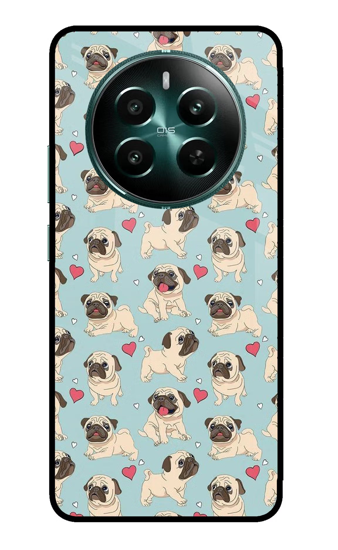 Pug Dog Realme 12+ 5G Back Cover - Pug Dog Realme 12+ 5G Glass Case Back Cover by Casekaro Pug Dog Realme 12+ 5G Glass Case Back Cover by Casekaro