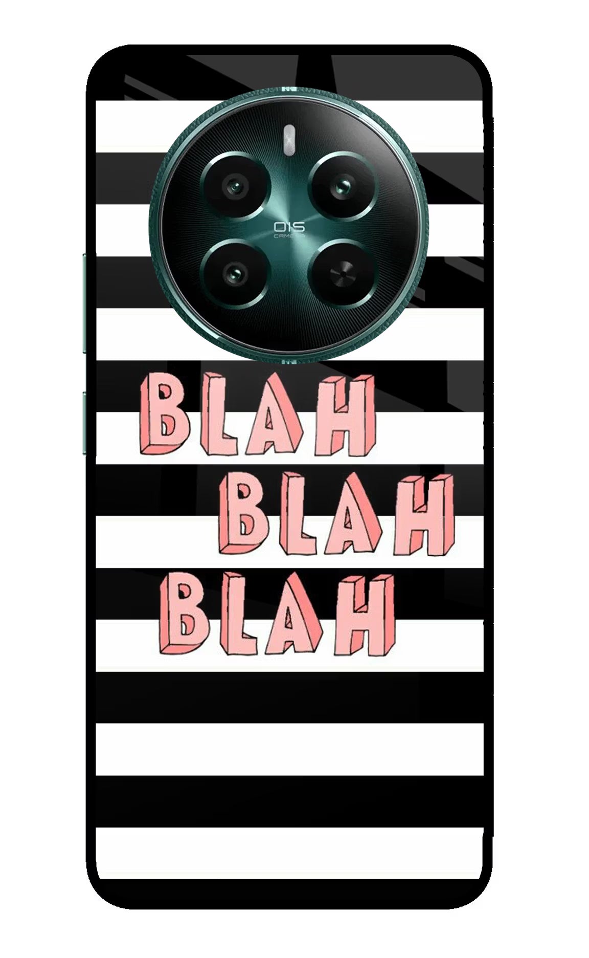 Blah Blah Blah Realme 12+ 5G Back Cover - Blah Blah Blah Realme 12+ 5G Glass Case Back Cover by Casekaro Blah Blah Blah Realme 12+ 5G Glass Case Back Cover by Casekaro