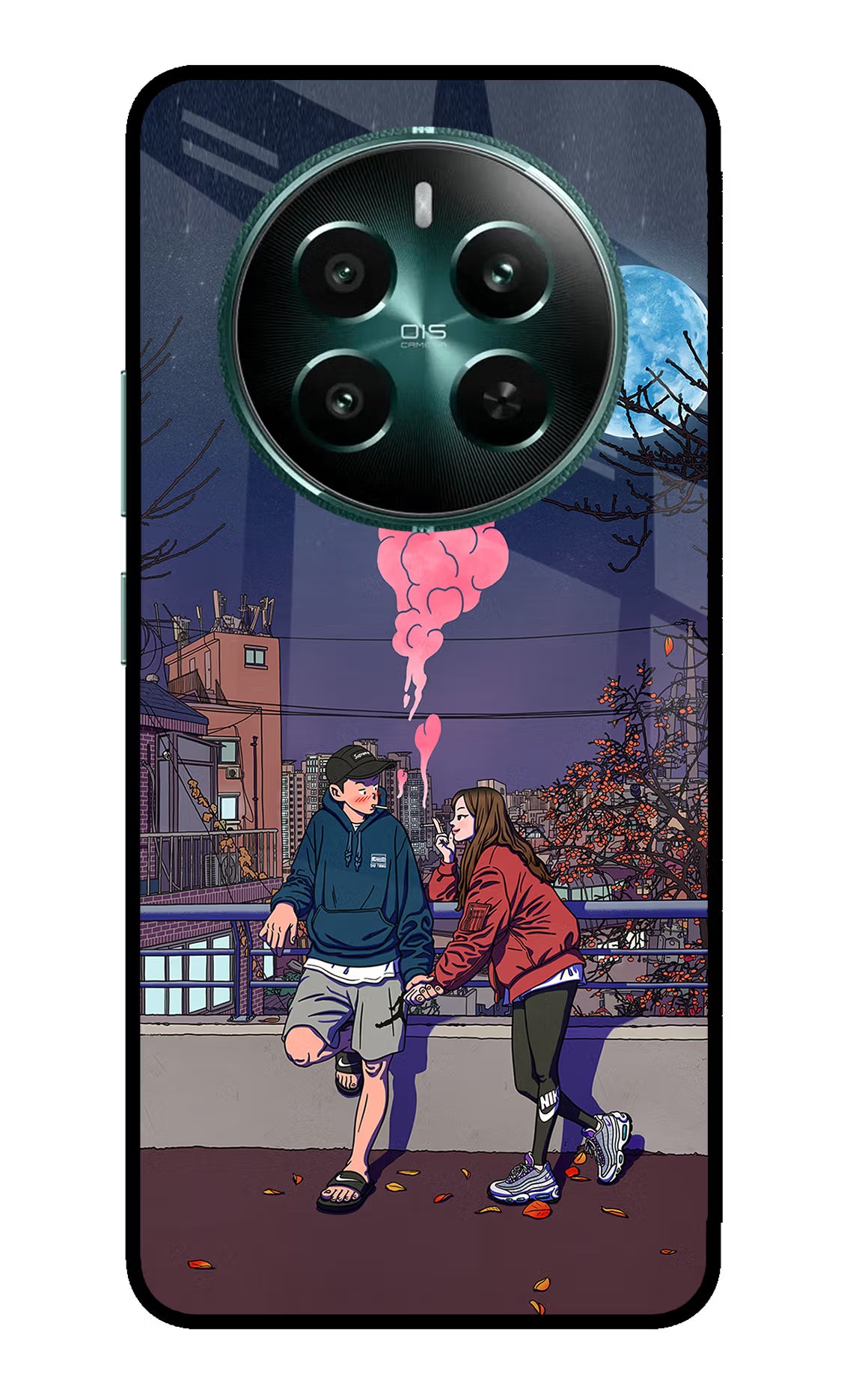 Chilling Couple Realme 12+ 5G Back Cover - Chilling Couple Realme 12+ 5G Glass Case Back Cover by Casekaro Chilling Couple Realme 12+ 5G Glass Case Back Cover by Casekaro
