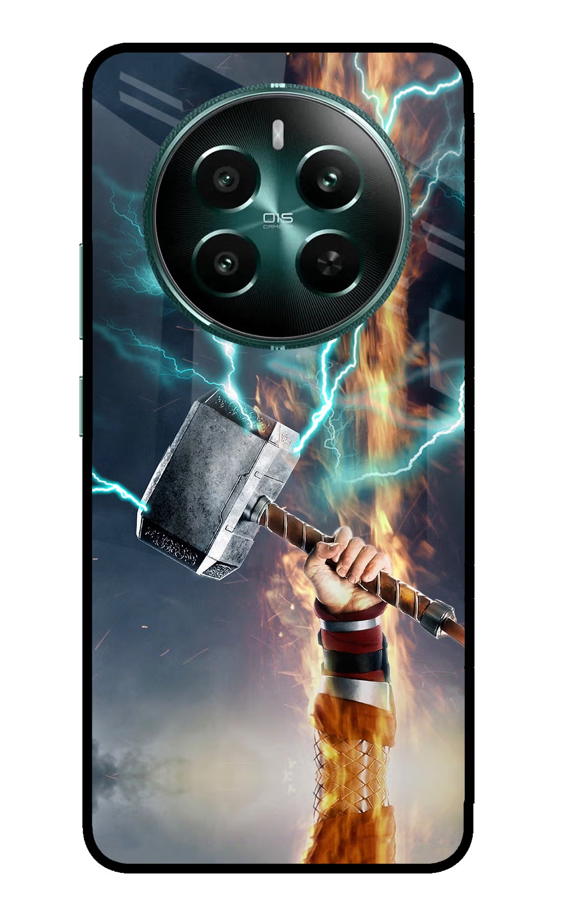 Thor Hammer Mjolnir Realme 12+ 5G Glass Case - Thor Hammer Mjolnir Realme 12+ 5G Glass Case Thor Hammer Mjolnir Realme 12+ 5G Glass Case