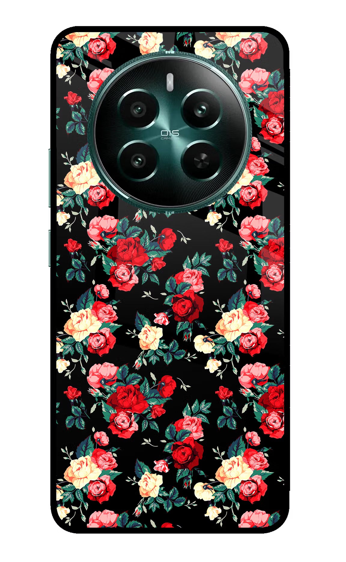 Rose Pattern Realme 12+ 5G Glass Case - Rose Pattern Realme 12+ 5G Glass Case Rose Pattern Realme 12+ 5G Glass Case