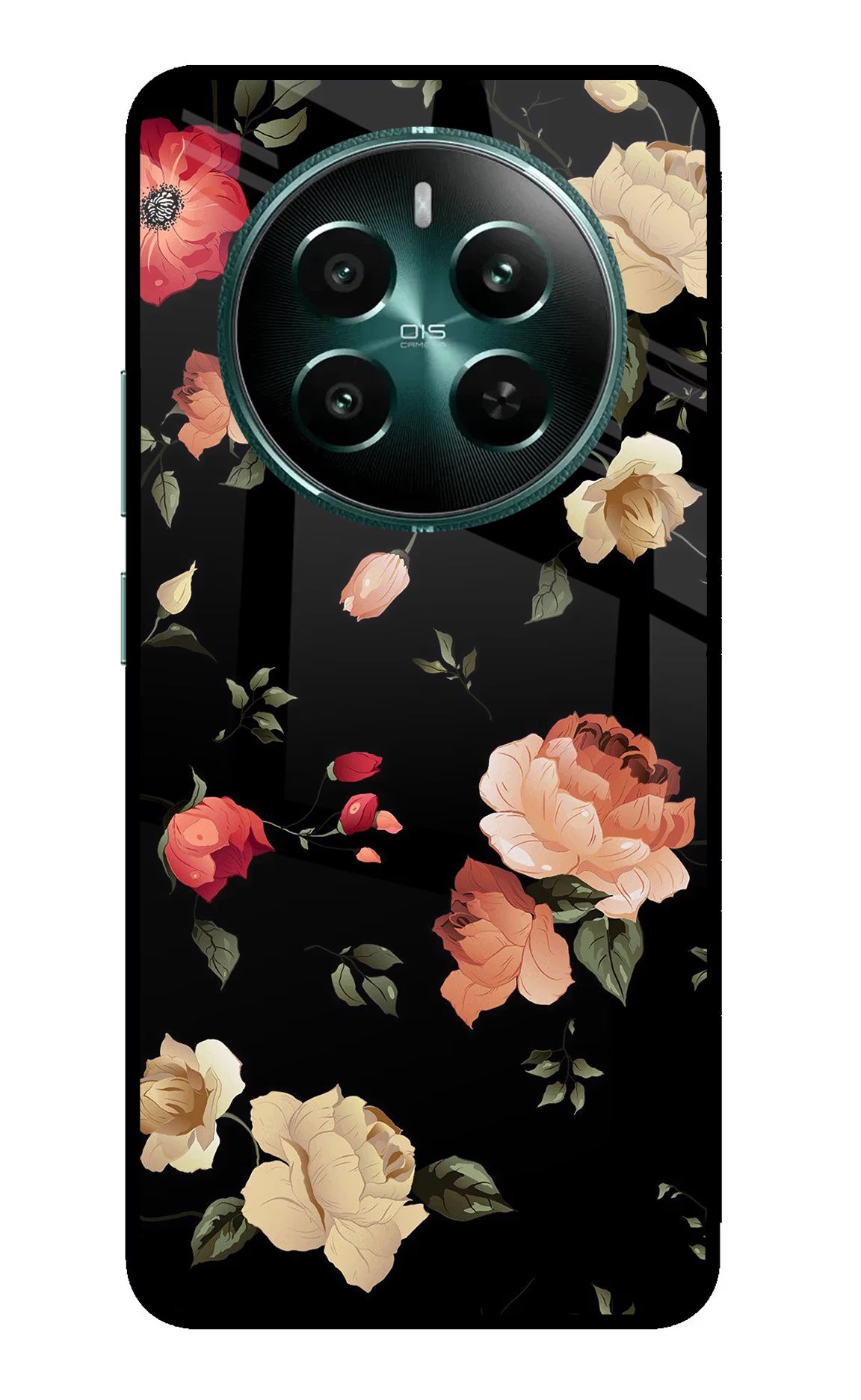 Flowers Realme 12+ 5G Glass Case - Flowers Realme 12+ 5G Glass Case Flowers Realme 12+ 5G Glass Case