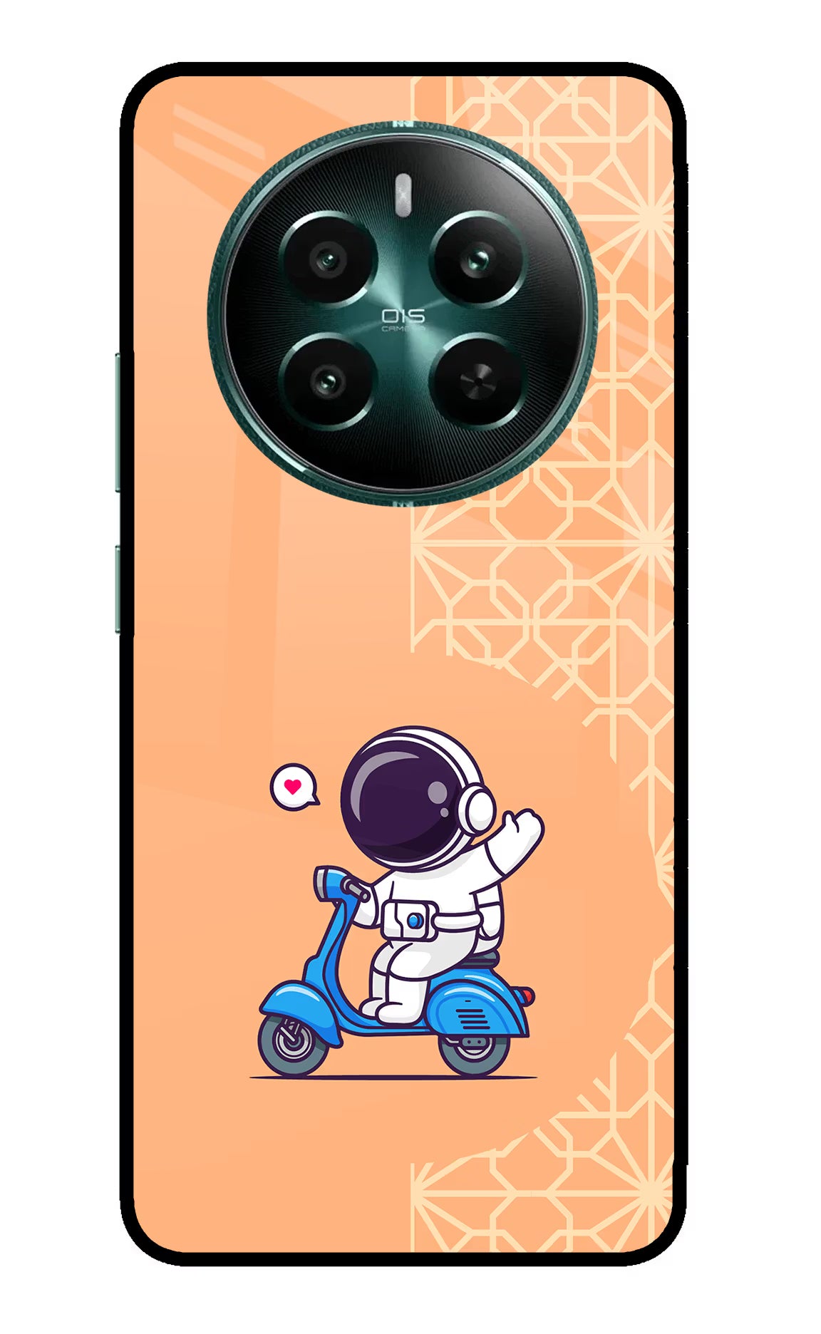 Cute Astronaut Riding Realme 12+ 5G Glass Case - Cute Astronaut Riding Realme 12+ 5G Glass Case Cute Astronaut Riding Realme 12+ 5G Glass Case