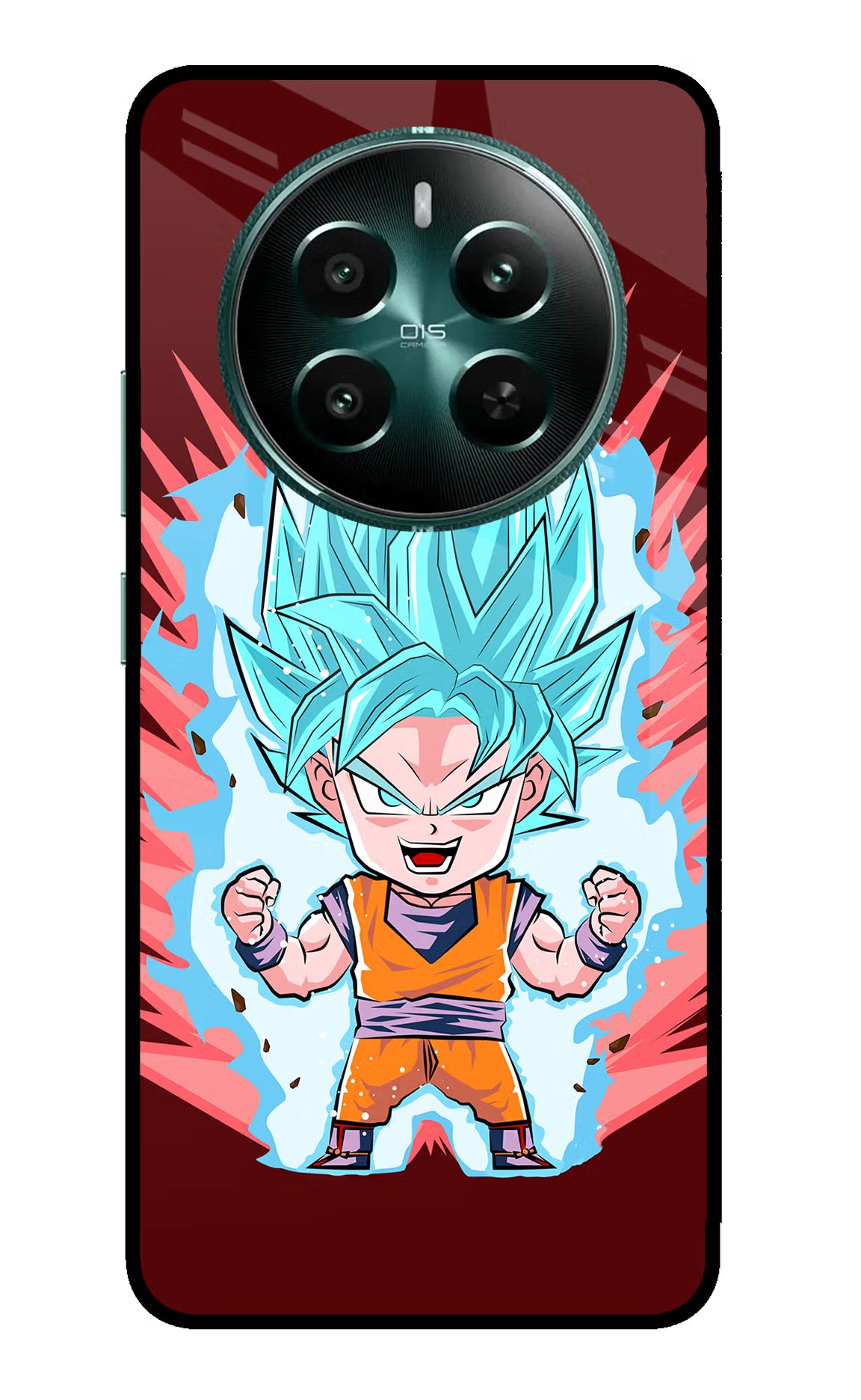 Goku Little Realme 12+ 5G Back Cover - Goku Little Realme 12+ 5G Glass Case Back Cover by Casekaro Goku Little Realme 12+ 5G Glass Case Back Cover by Casekaro
