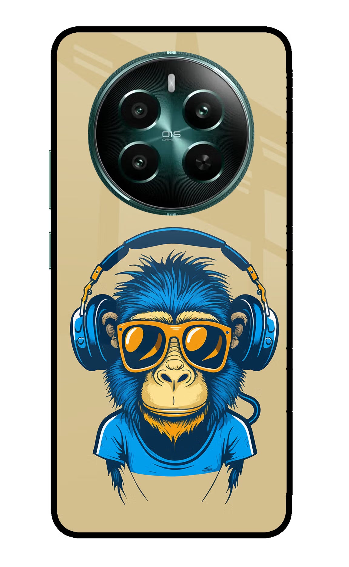Monkey Headphone Realme 12+ 5G Glass Case - Monkey Headphone Realme 12+ 5G Glass Case Monkey Headphone Realme 12+ 5G Glass Case