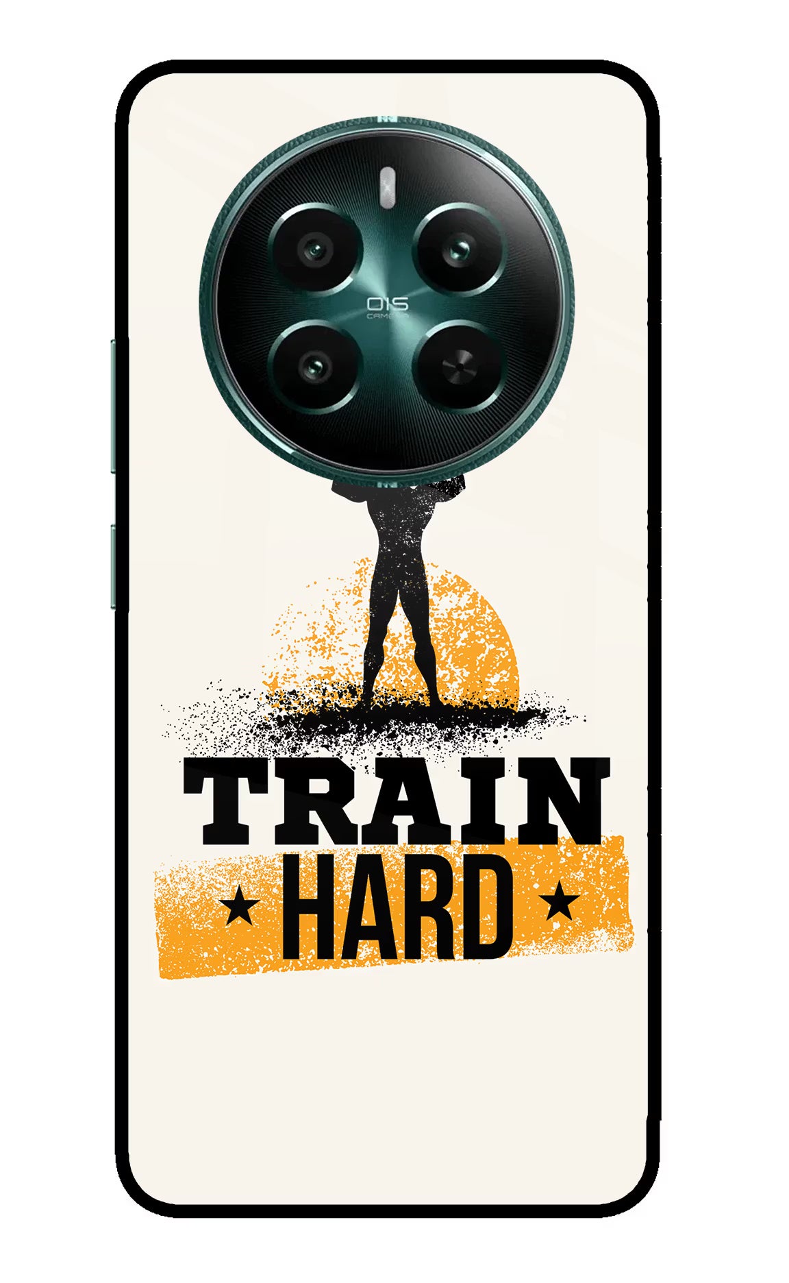 Train Hard Realme 12+ 5G Back Cover - Train Hard Realme 12+ 5G Glass Case Back Cover by Casekaro Train Hard Realme 12+ 5G Glass Case Back Cover by Casekaro