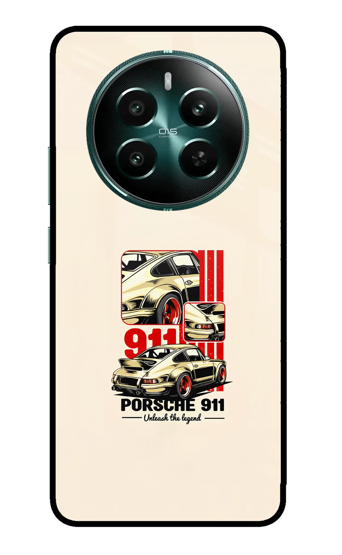 Classic Porsche 911 Realme 12+ 5G Back Cover - Classic Porsche 911 Realme 12+ 5G Glass Case Back Cover by Casekaro Classic Porsche 911 Realme 12+ 5G Glass Case Back Cover by Casekaro