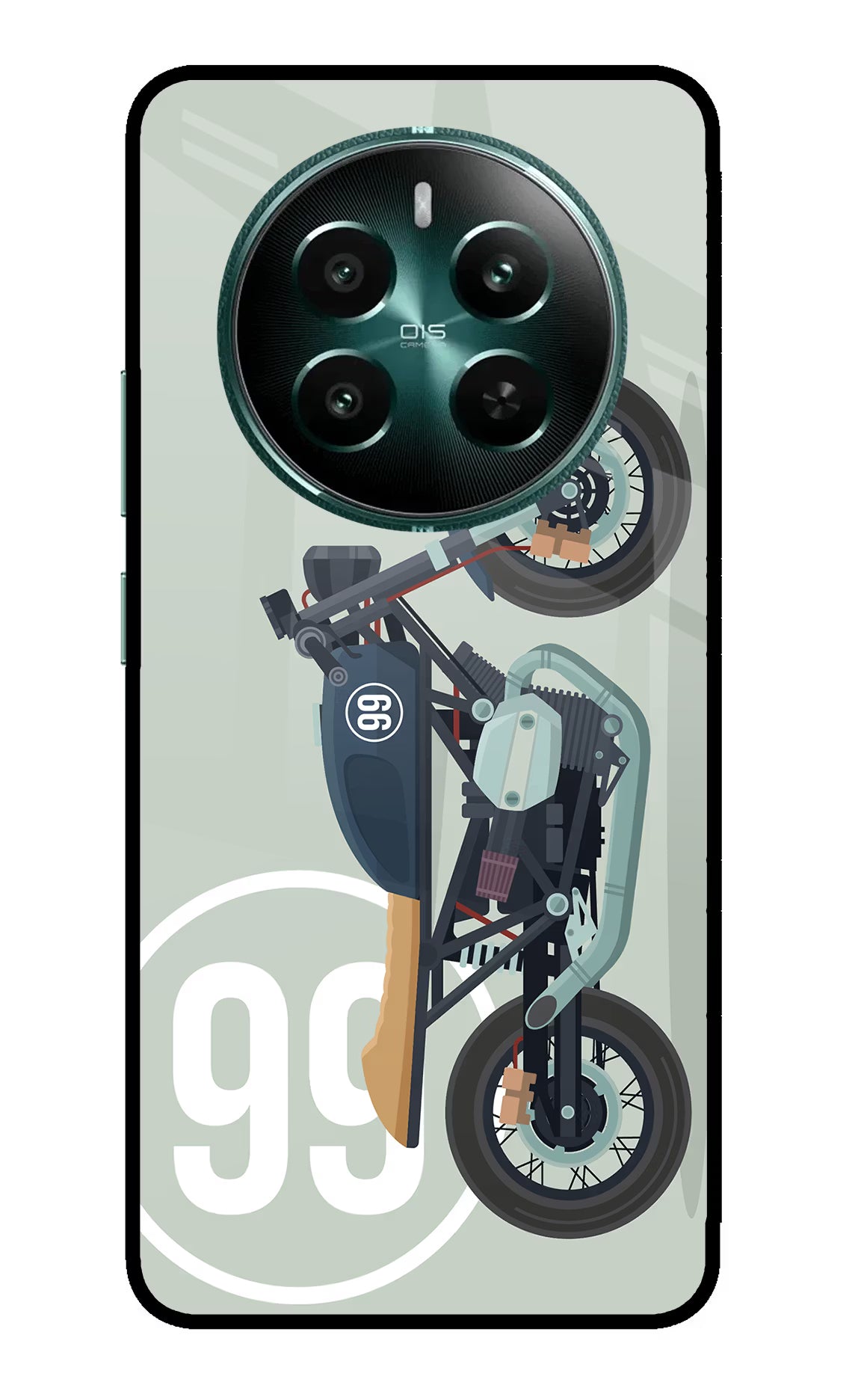 Classic Cafe Racer 99 Realme 12+ 5G Back Cover - Classic Cafe Racer 99 Realme 12+ 5G Glass Case Back Cover by Casekaro Classic Cafe Racer 99 Realme 12+ 5G Glass Case Back Cover by Casekaro