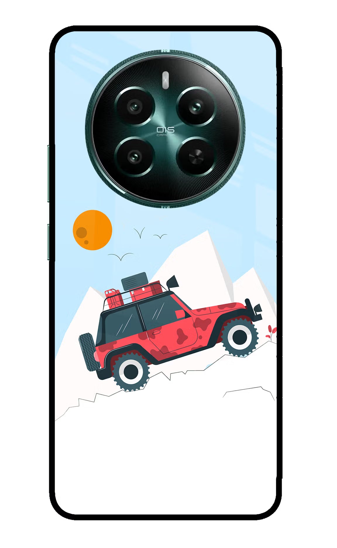 Mountain Trail Beast Realme 12+ 5G Back Cover - Mountain Trail Beast Realme 12+ 5G Glass Case Back Cover by Casekaro Mountain Trail Beast Realme 12+ 5G Glass Case Back Cover by Casekaro