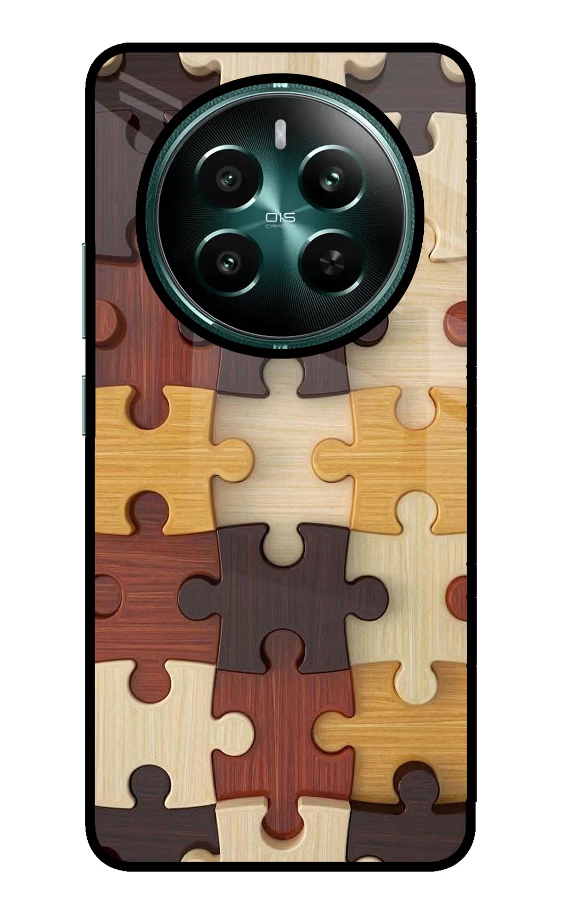 Wooden Puzzle Realme P1 5G Back Cover - Wooden Puzzle Realme P1 5G Glass Case Back Cover by Casekaro Wooden Puzzle Realme P1 5G Glass Case Back Cover by Casekaro