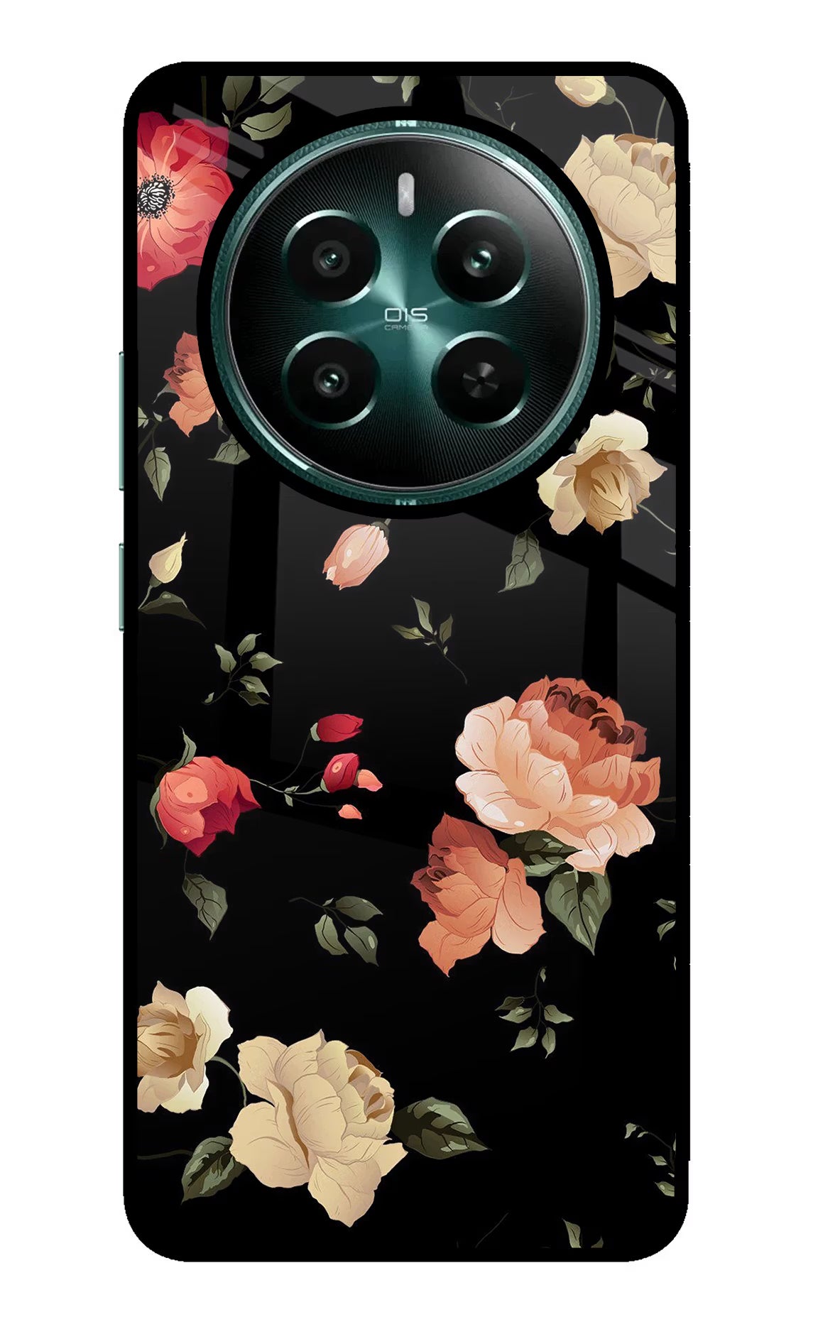 Flowers Realme P1 5G Back Cover - Flowers Realme P1 5G Glass Case Back Cover by Casekaro Flowers Realme P1 5G Glass Case Back Cover by Casekaro