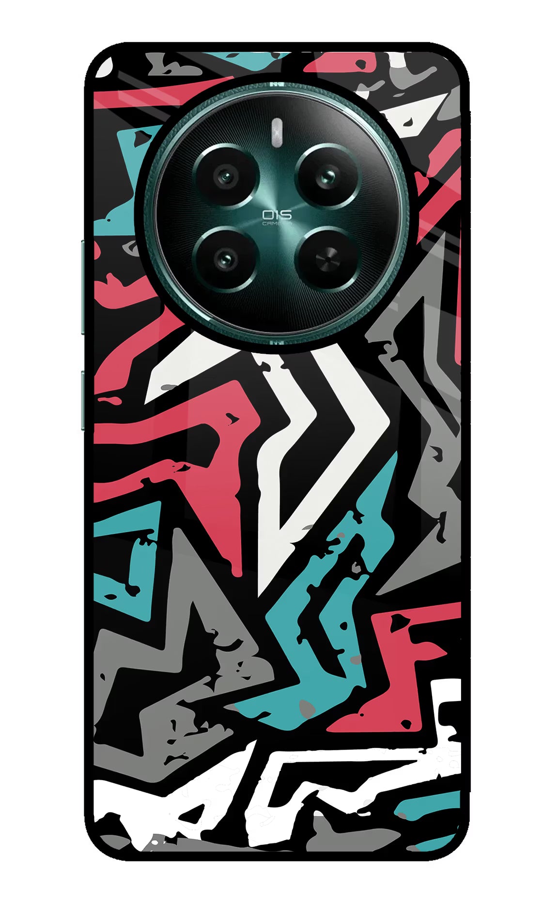 Geometric Graffiti Realme P1 5G Back Cover - Geometric Graffiti Realme P1 5G Glass Case Back Cover by Casekaro Geometric Graffiti Realme P1 5G Glass Case Back Cover by Casekaro