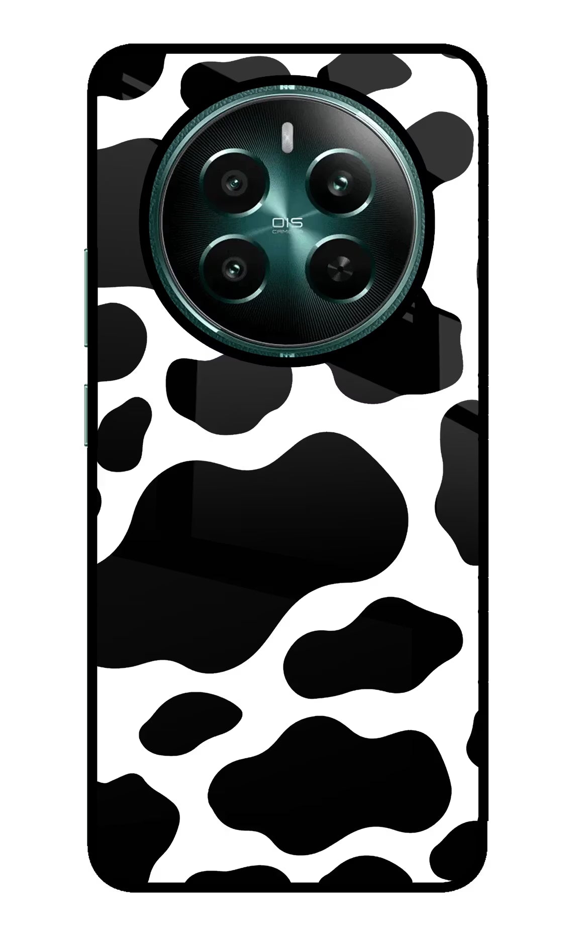 Cow Spots Realme P1 5G Back Cover - Cow Spots Realme P1 5G Glass Case Back Cover by Casekaro Cow Spots Realme P1 5G Glass Case Back Cover by Casekaro