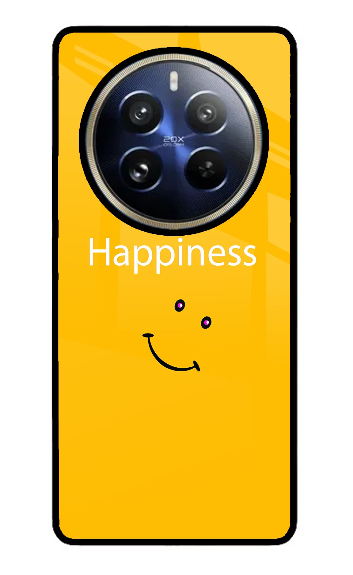 Happiness With Smiley Realme P1 Pro 5G Back Cover - Happiness With Smiley Realme P1 Pro 5G Glass Case Back Cover by Casekaro Happiness With Smiley Realme P1 Pro 5G Glass Case Back Cover by Casekaro