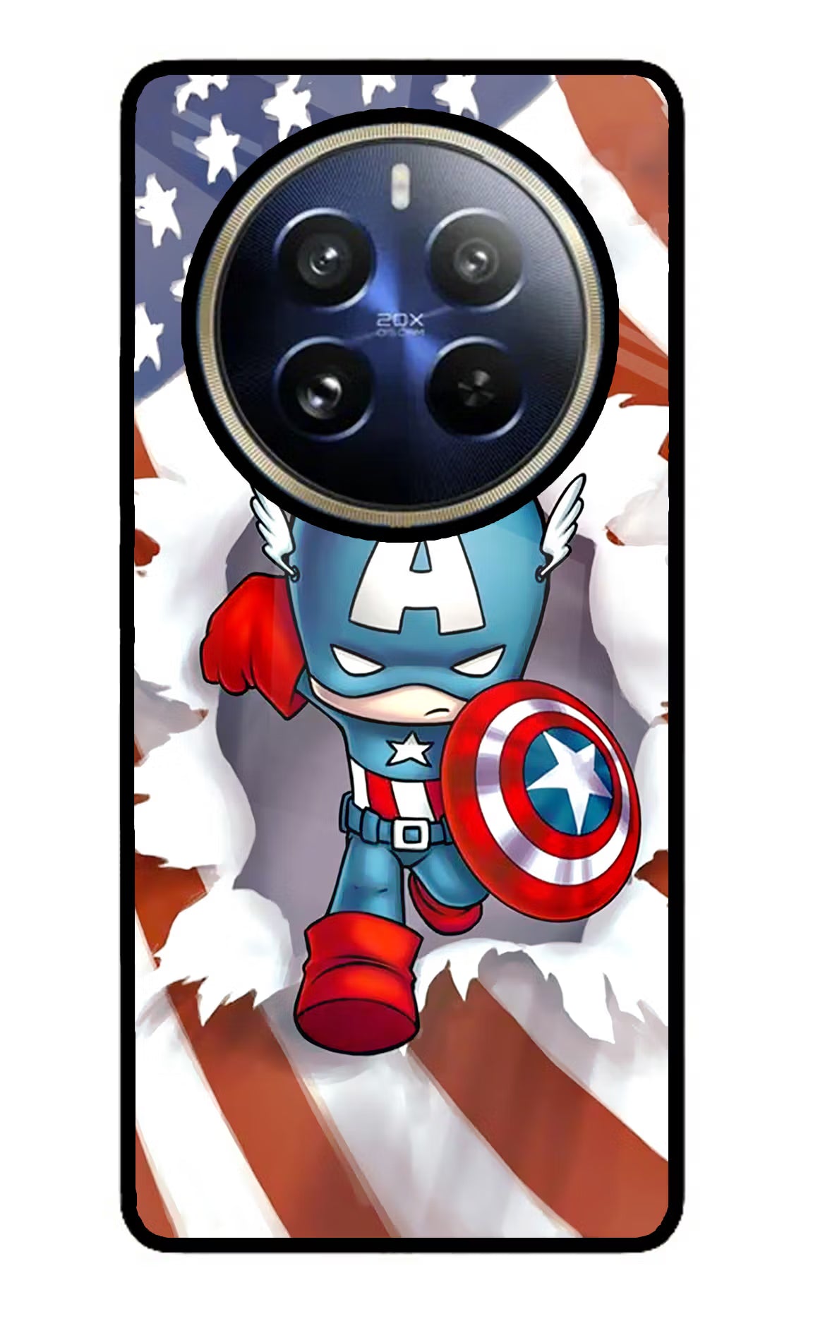 Captain America Realme P1 Pro 5G Glass Case - Captain America Realme P1 Pro 5G Glass Case Captain America Realme P1 Pro 5G Glass Case