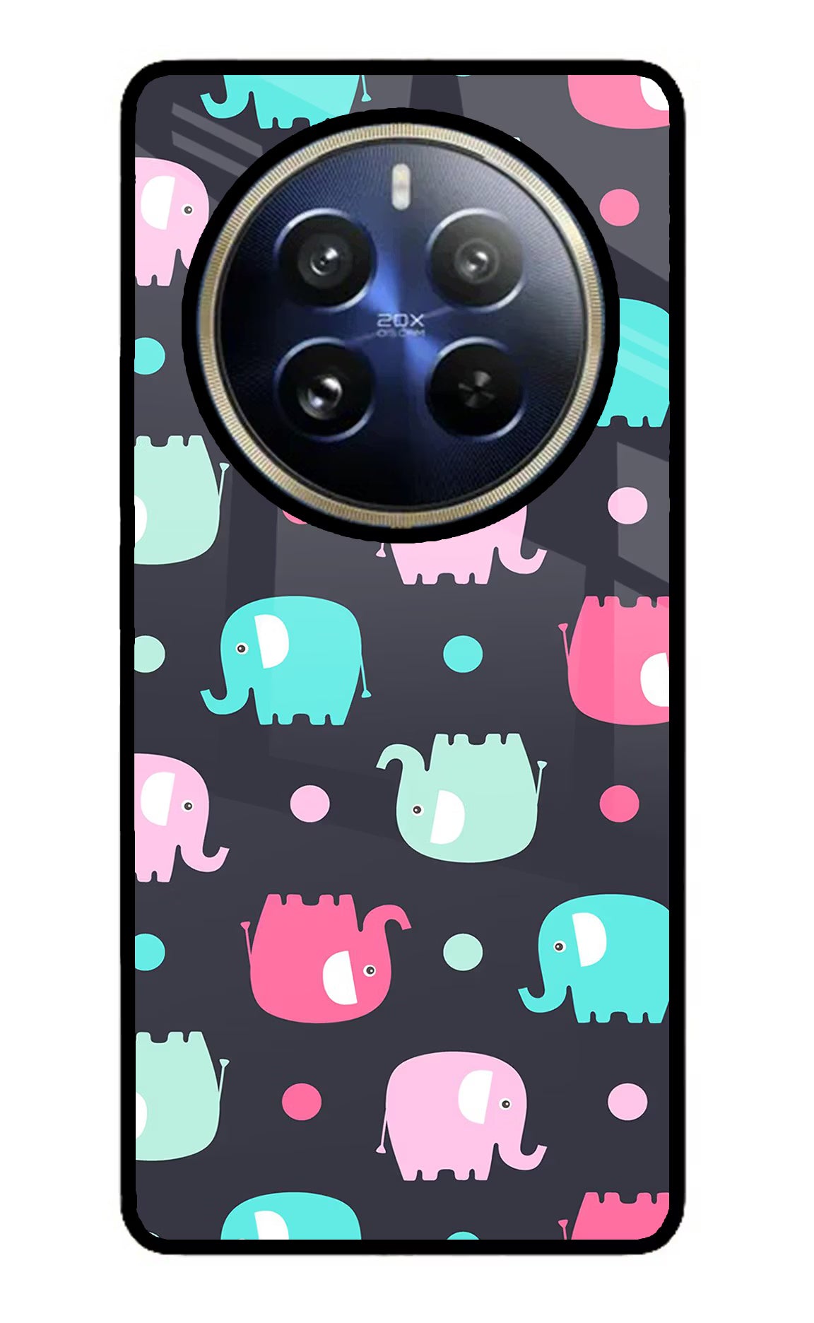 Elephants Realme P1 Pro 5G Back Cover - Elephants Realme P1 Pro 5G Glass Case Back Cover by Casekaro Elephants Realme P1 Pro 5G Glass Case Back Cover by Casekaro