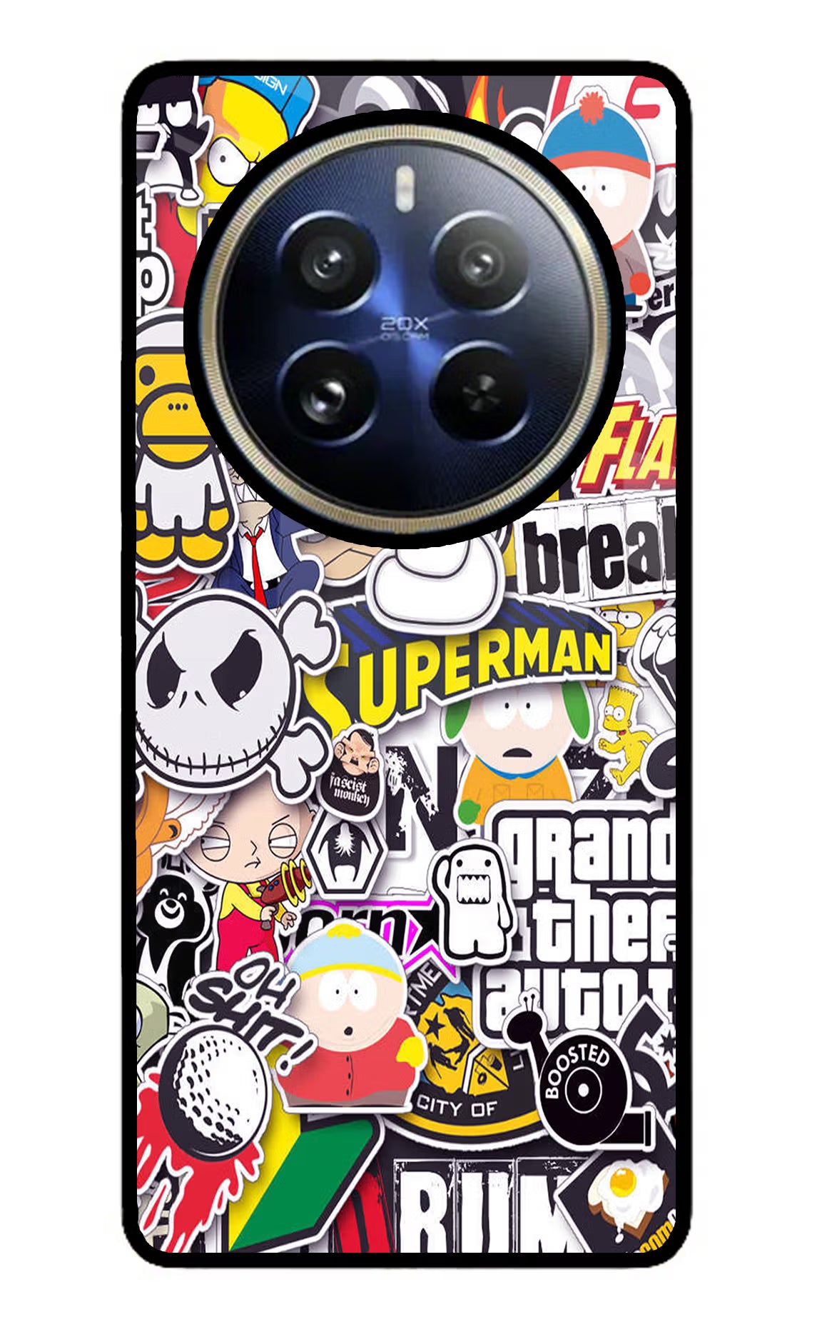 Sticker Bomb Realme P1 Pro 5G Glass Case - Sticker Bomb Realme P1 Pro 5G Glass Case Sticker Bomb Realme P1 Pro 5G Glass Case
