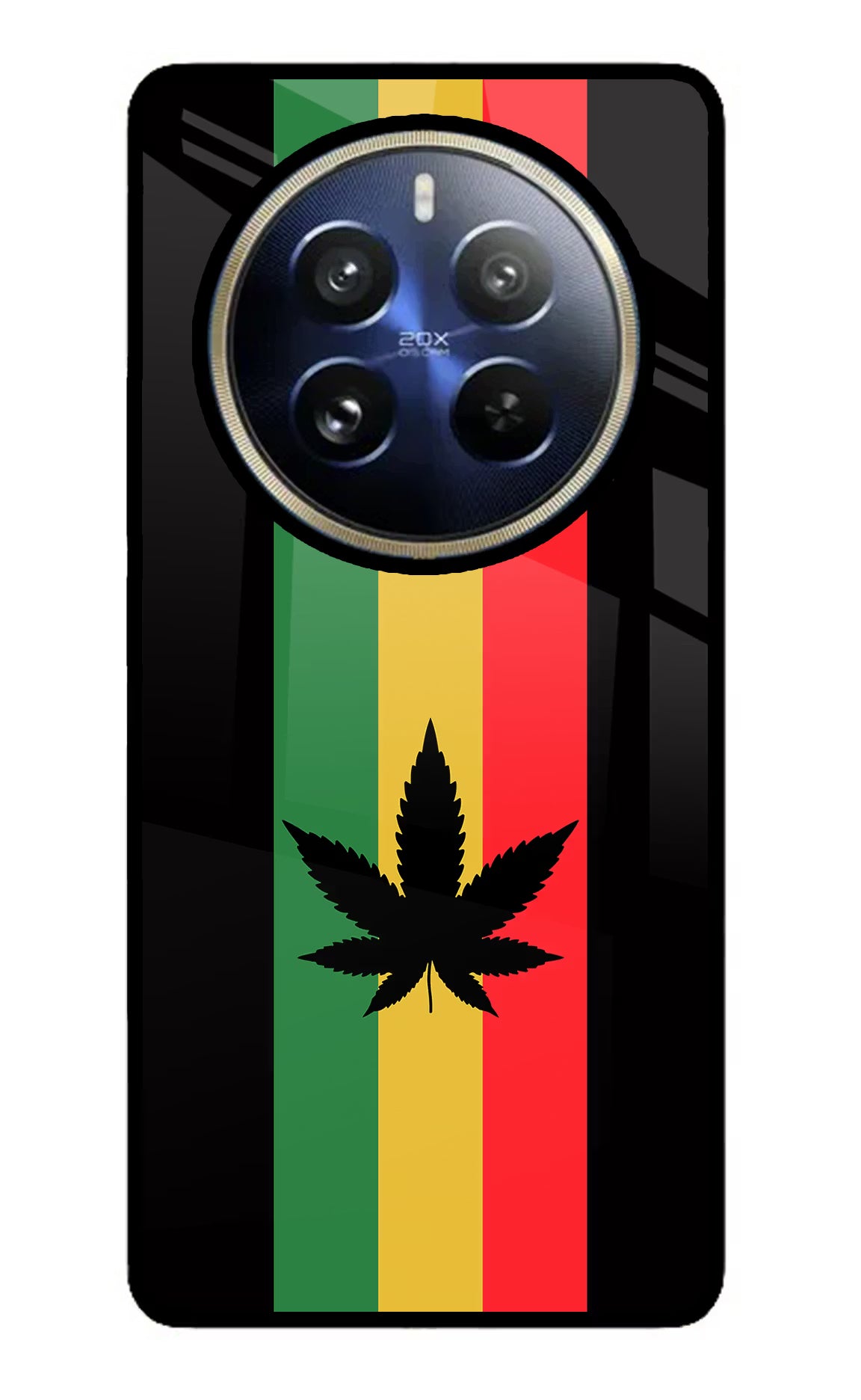 Weed Flag Realme P1 Pro 5G Back Cover - Weed Flag Realme P1 Pro 5G Glass Case Back Cover by Casekaro Weed Flag Realme P1 Pro 5G Glass Case Back Cover by Casekaro