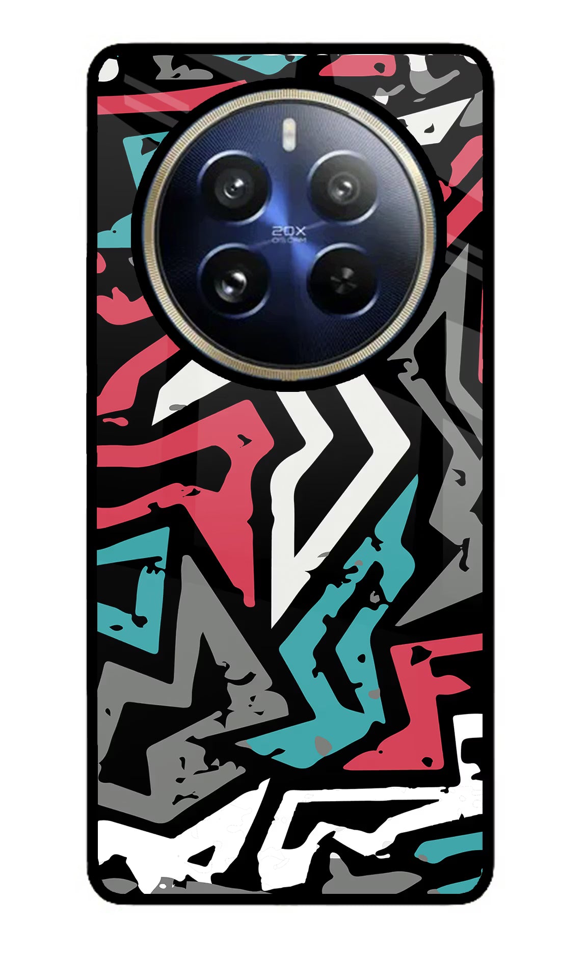 Geometric Graffiti Realme P1 Pro 5G Glass Case - Geometric Graffiti Realme P1 Pro 5G Glass Case Geometric Graffiti Realme P1 Pro 5G Glass Case