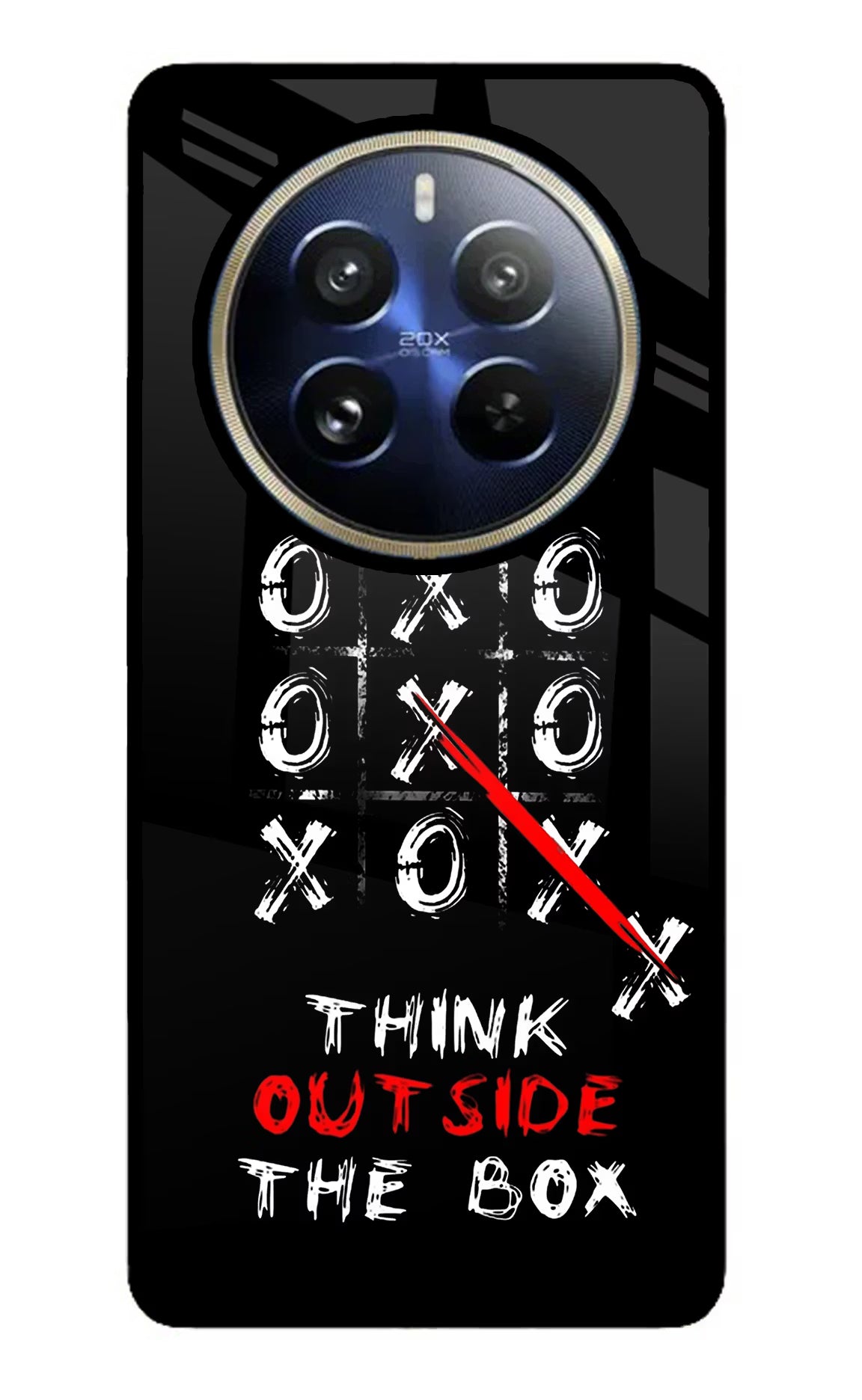 Think out of the BOX Realme P1 Pro 5G Back Cover - Think out of the BOX Realme P1 Pro 5G Glass Case Back Cover by Casekaro Think out of the BOX Realme P1 Pro 5G Glass Case Back Cover by Casekaro