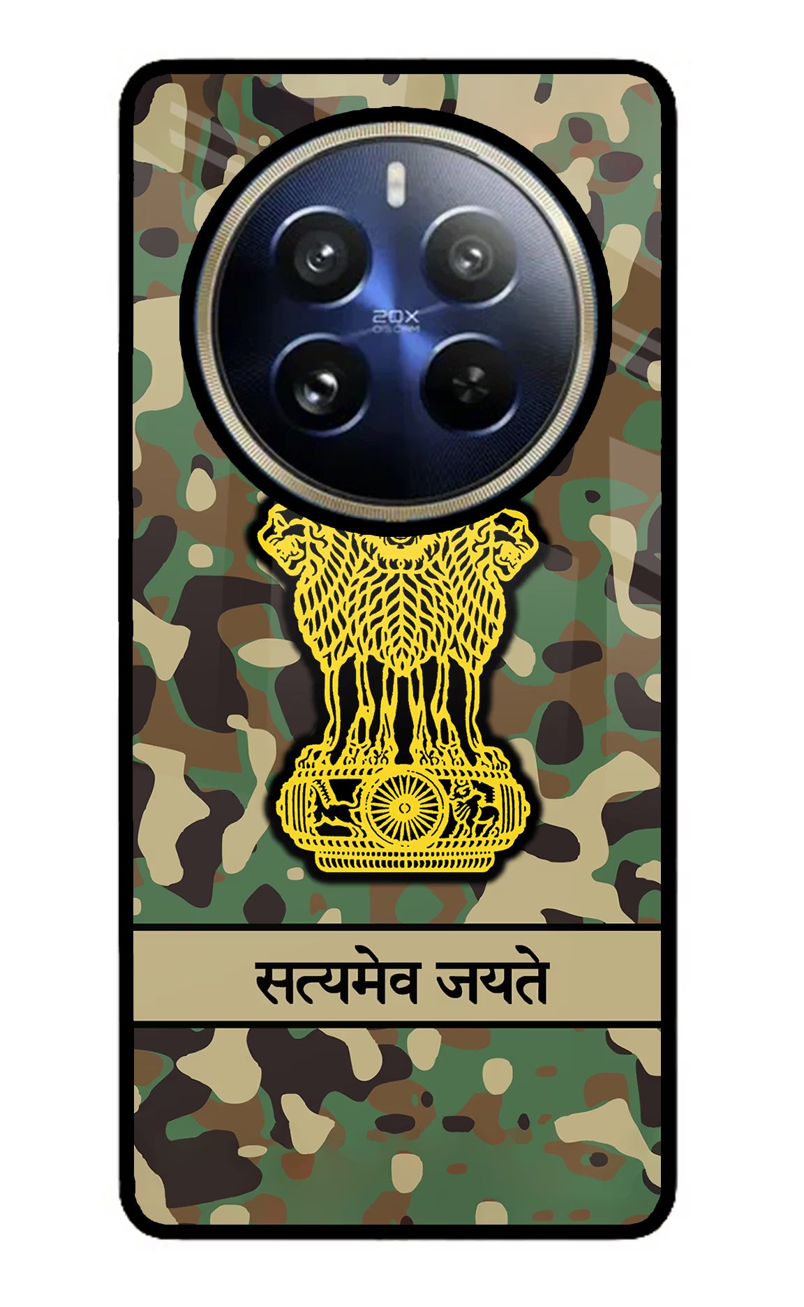 Satyamev Jayate Army Realme P1 Pro 5G Glass Case - Satyamev Jayate Army Realme P1 Pro 5G Glass Case Satyamev Jayate Army Realme P1 Pro 5G Glass Case