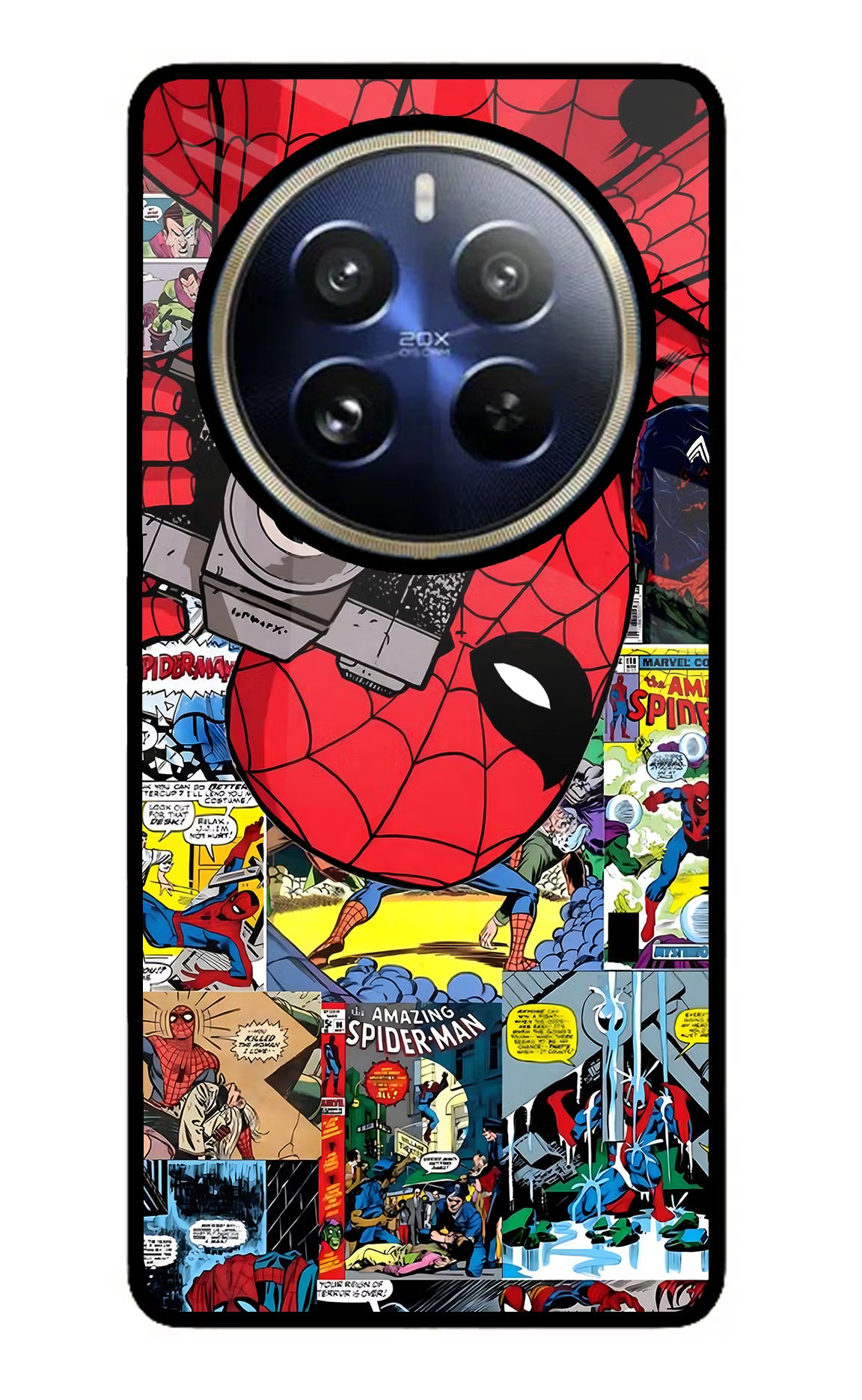 Spider Man Realme P1 Pro 5G Glass Case - Spider Man Realme P1 Pro 5G Glass Case Spider Man Realme P1 Pro 5G Glass Case