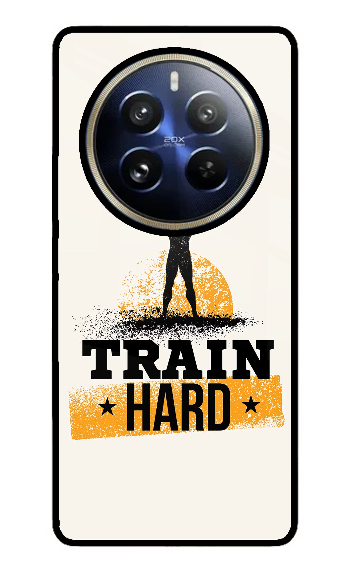 Train Hard Realme P1 Pro 5G Back Cover - Train Hard Realme P1 Pro 5G Glass Case Back Cover by Casekaro Train Hard Realme P1 Pro 5G Glass Case Back Cover by Casekaro