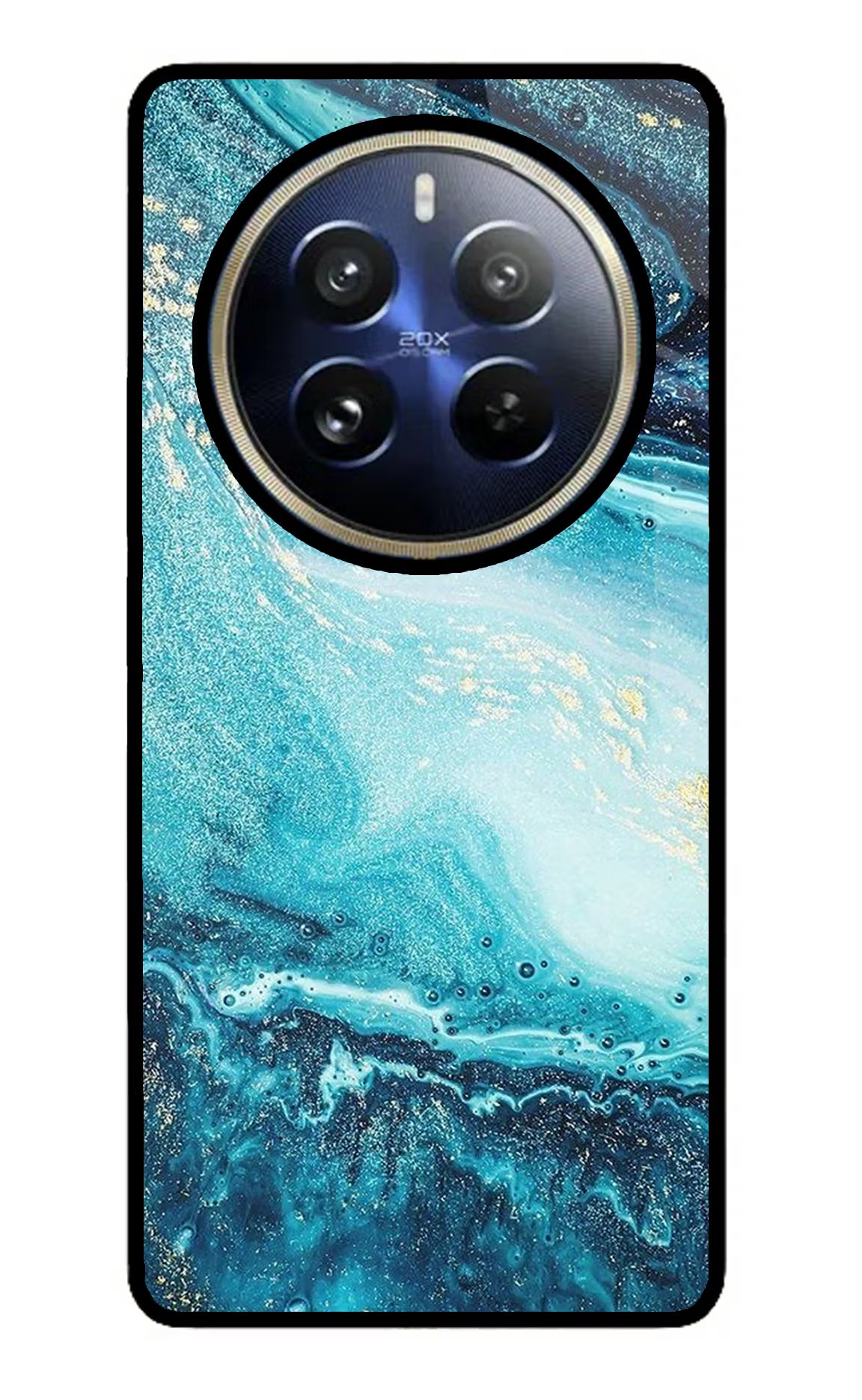 Blue Glitter Marble Realme P1 Pro 5G Glass Case - Blue Glitter Marble Realme P1 Pro 5G Glass Case Blue Glitter Marble Realme P1 Pro 5G Glass Case