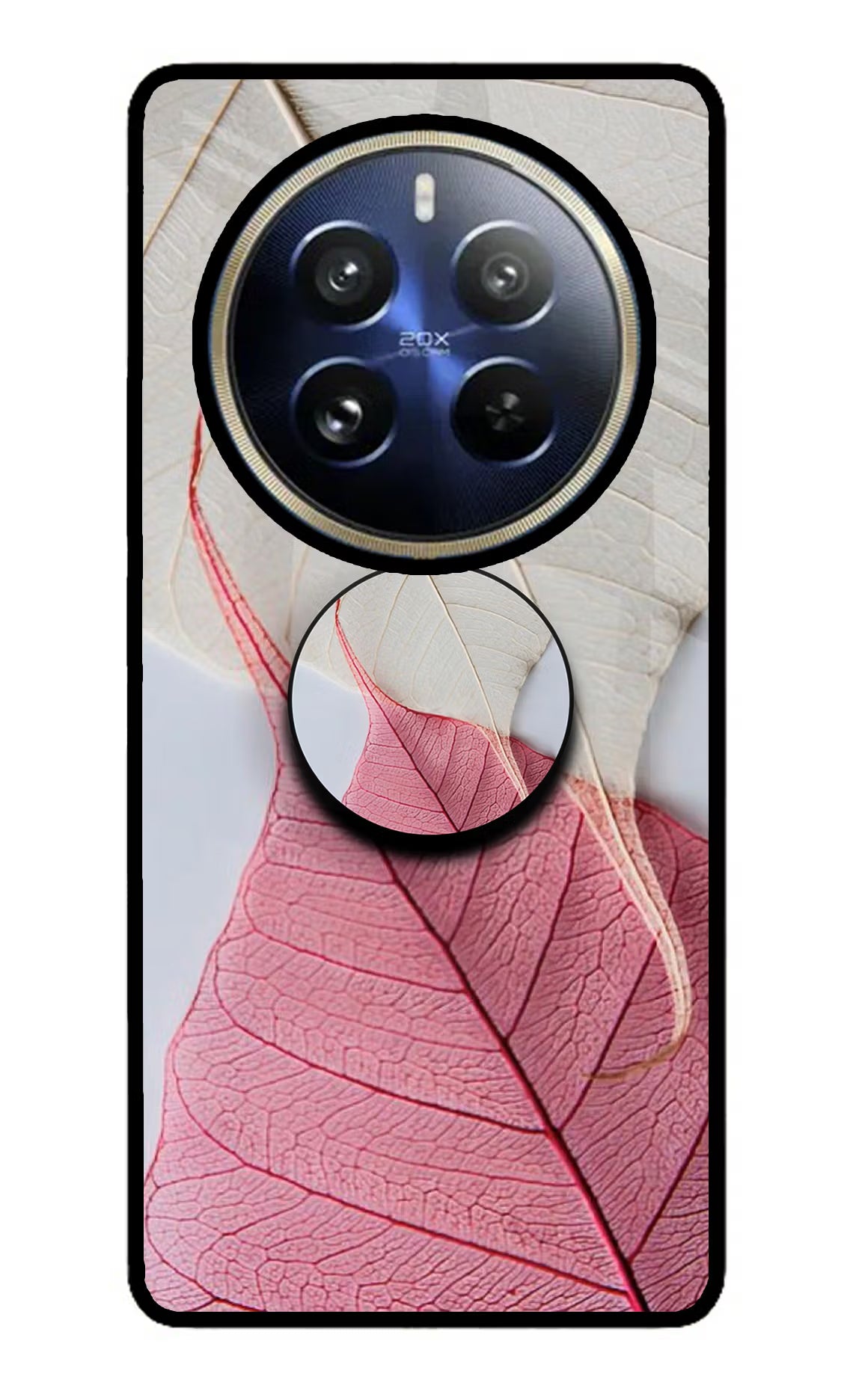 White Pink Leaf Realme P1 Pro 5G Pop Case - White Pink Leaf Realme P1 Pro 5G Pop Case by Casekaro White Pink Leaf Realme P1 Pro 5G Pop Case by Casekaro