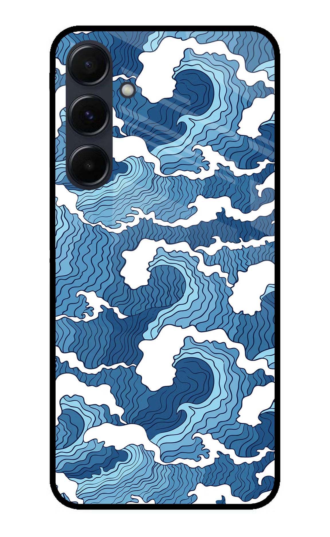 Blue Waves Samsung A35 5G Glass Case - Blue Waves Samsung A35 5G Glass Case Blue Waves Samsung A35 5G Glass Case