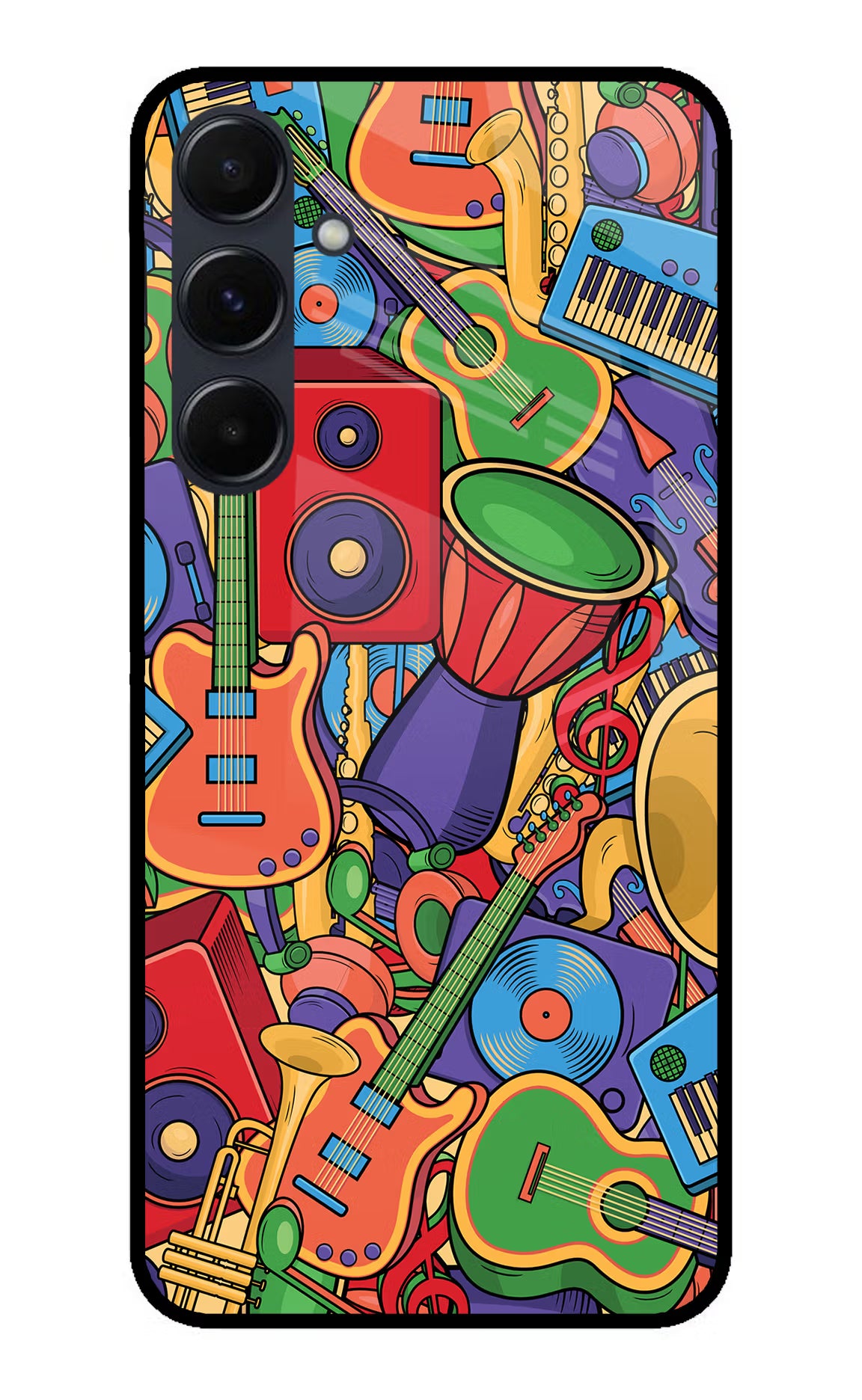 Music Instrument Doodle Samsung A35 5G Glass Case - Music Instrument Doodle Samsung A35 5G Glass Case Music Instrument Doodle Samsung A35 5G Glass Case