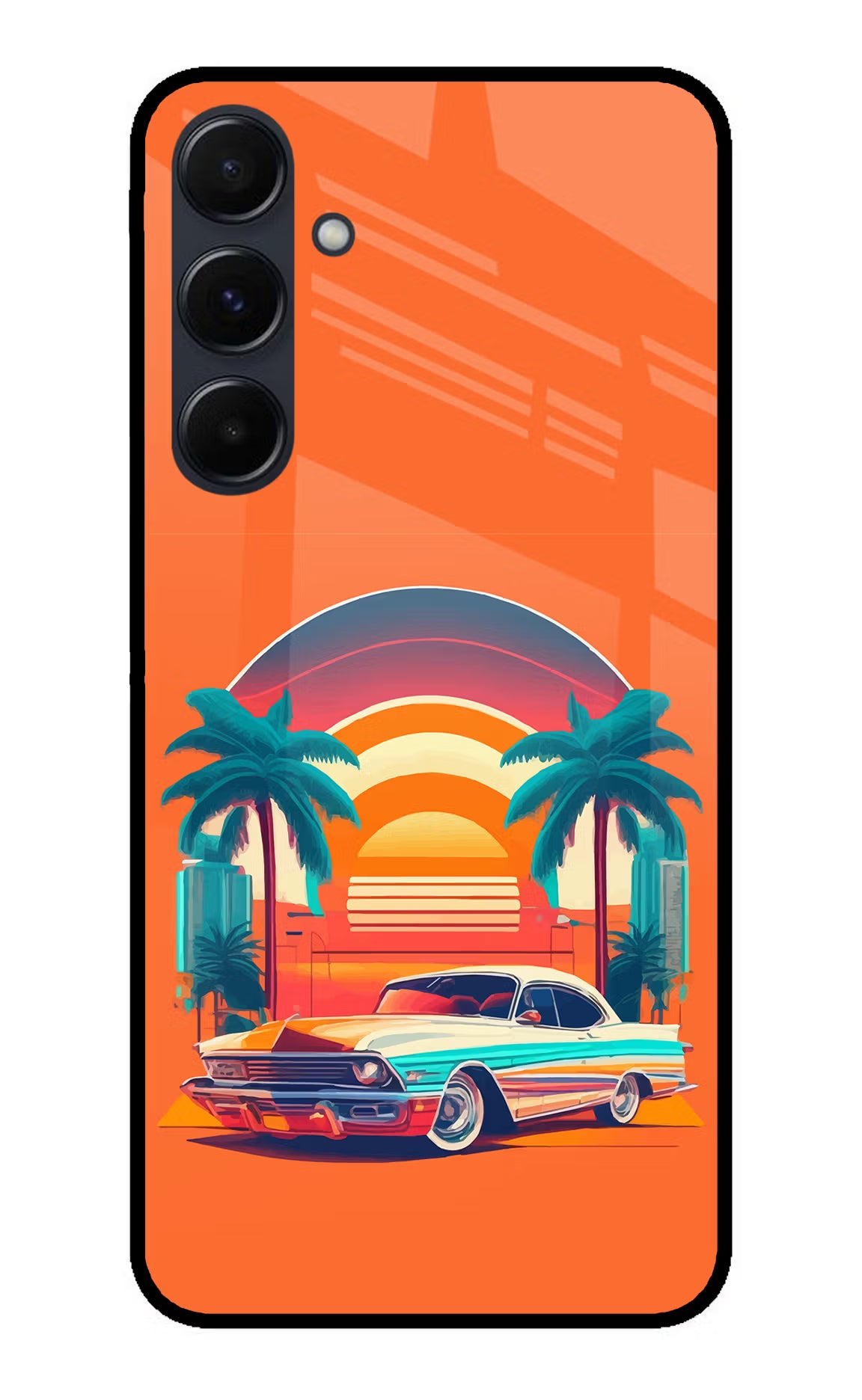 Palm Drive 80s Samsung A35 5G Glass Case - Palm Drive 80s Samsung A35 5G Glass Case Palm Drive 80s Samsung A35 5G Glass Case