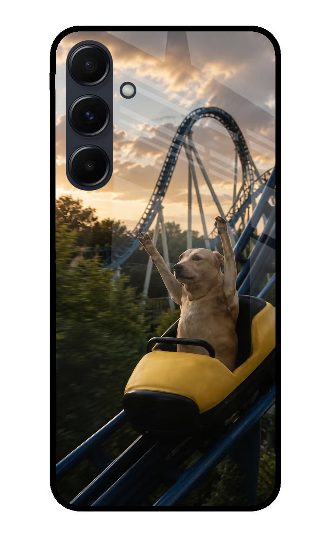 Rollercoaster Dog Samsung A35 5G Glass Case - Rollercoaster Dog Samsung A35 5G Glass Case Rollercoaster Dog Samsung A35 5G Glass Case