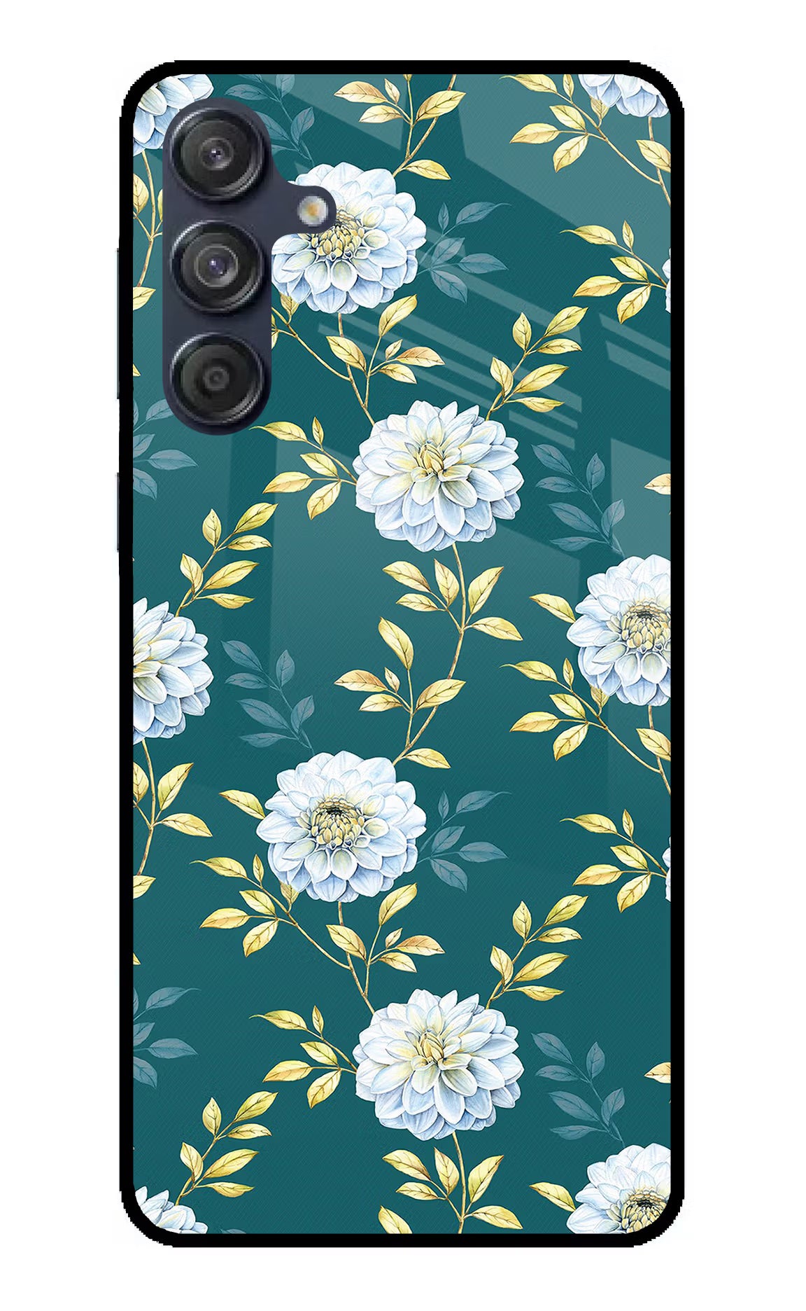 Flowers Samsung M55 5G Glass Case - Flowers Samsung M55 5G Glass Case Flowers Samsung M55 5G Glass Case
