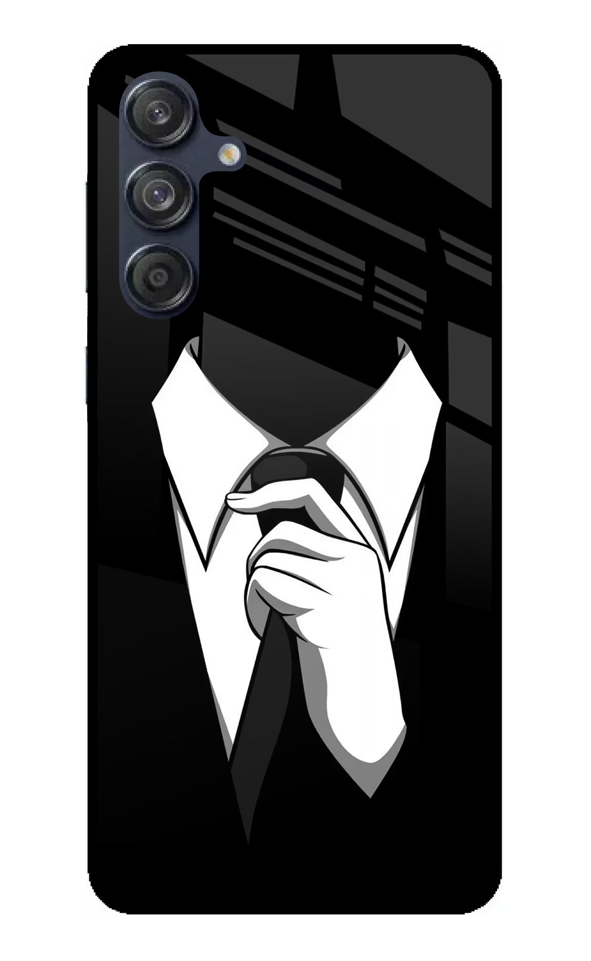 Black Tie Samsung M55 5G Glass Case - Black Tie Samsung M55 5G Glass Case Black Tie Samsung M55 5G Glass Case