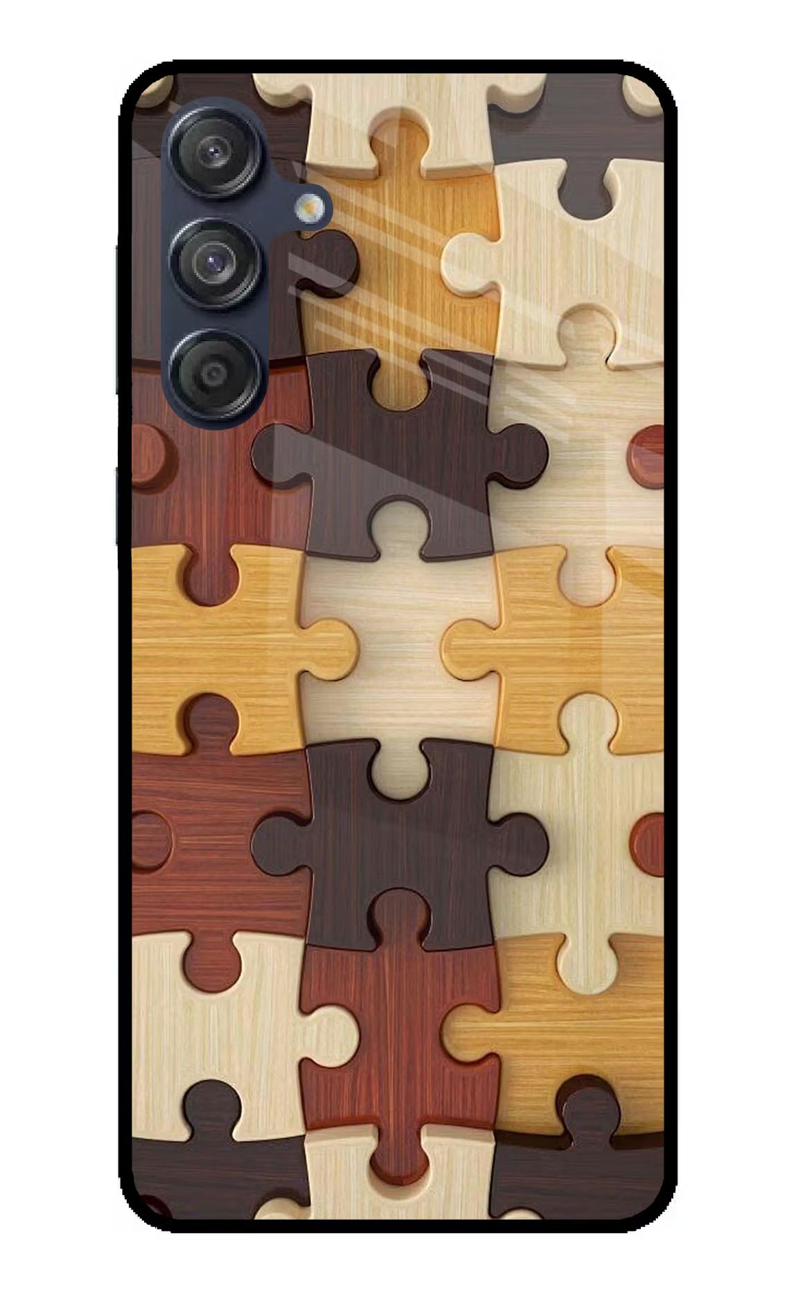 Wooden Puzzle Samsung M55 5G Glass Case - Wooden Puzzle Samsung M55 5G Glass Case Wooden Puzzle Samsung M55 5G Glass Case