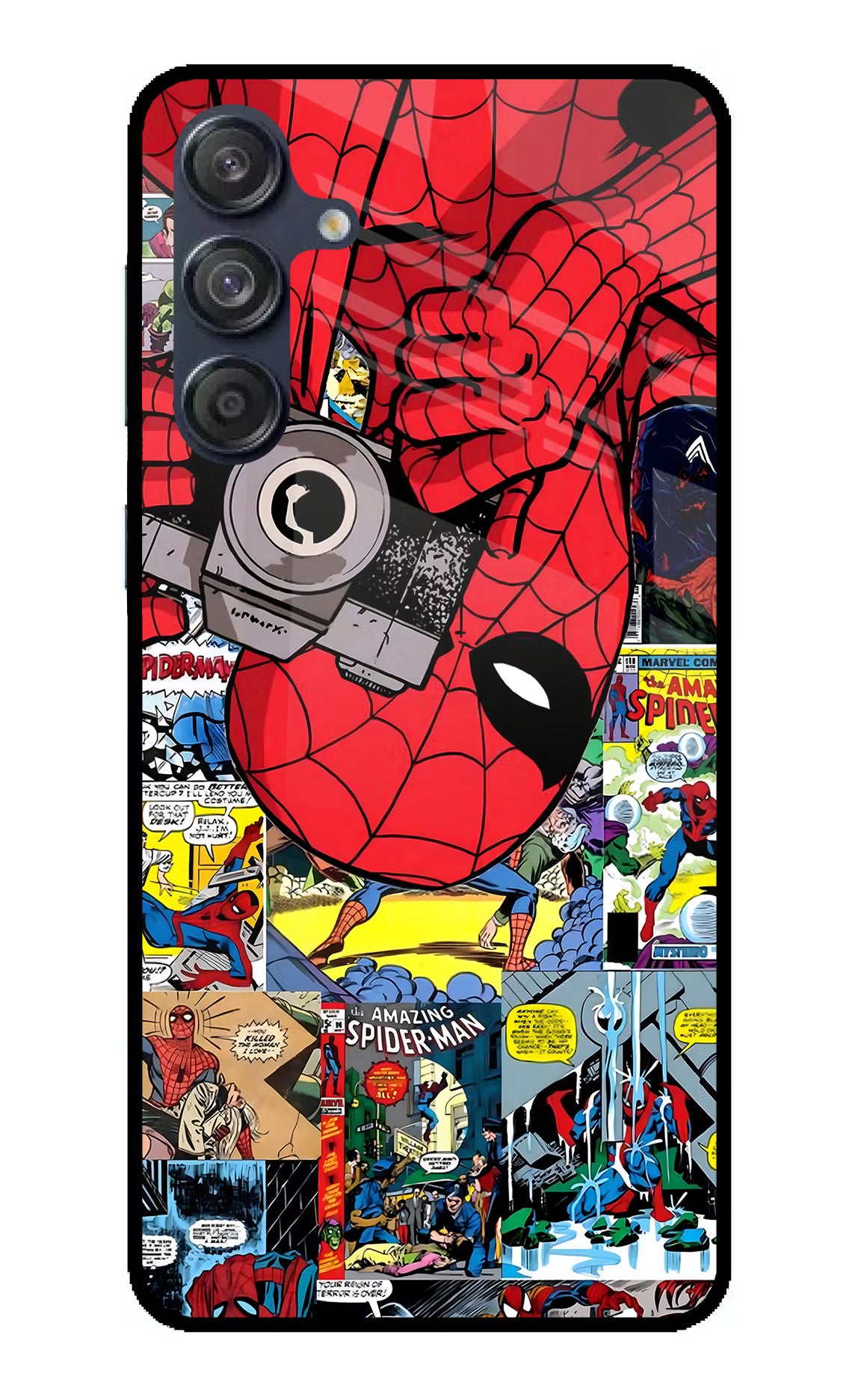 Spider Man Samsung M55 5G Glass Case - Spider Man Samsung M55 5G Glass Case Spider Man Samsung M55 5G Glass Case