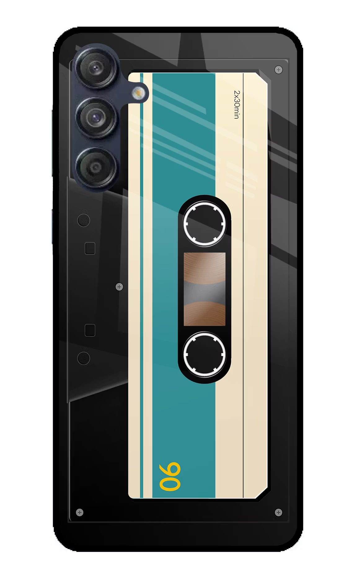 Cassette Samsung M55 5G Back Cover - Cassette Samsung M55 5G Glass Case Back Cover by Casekaro Cassette Samsung M55 5G Glass Case Back Cover by Casekaro