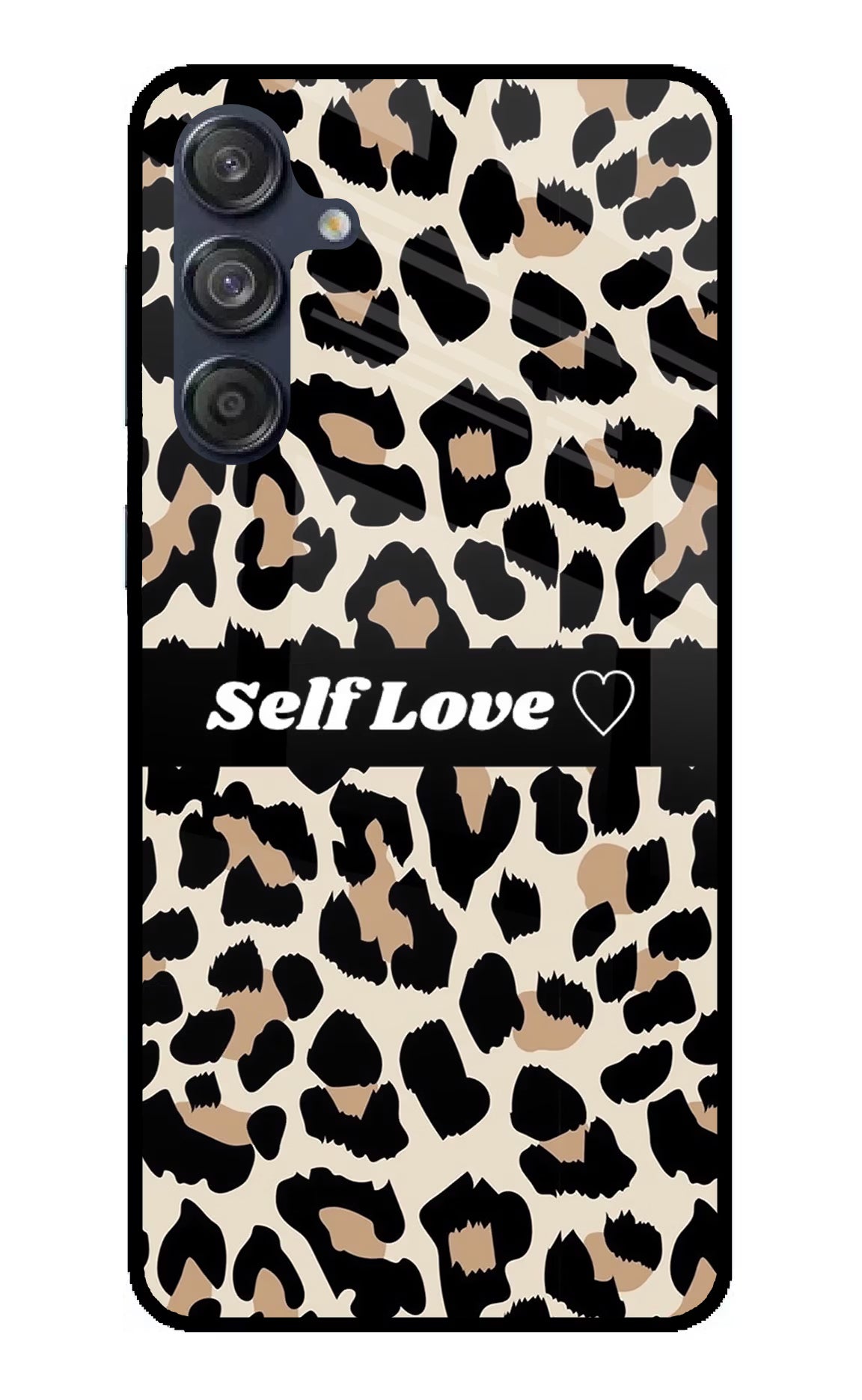 Leopard Print Self Love Samsung M55 5G Back Cover - Leopard Print Self Love Samsung M55 5G Glass Case Back Cover by Casekaro Leopard Print Self Love Samsung M55 5G Glass Case Back Cover by Casekaro
